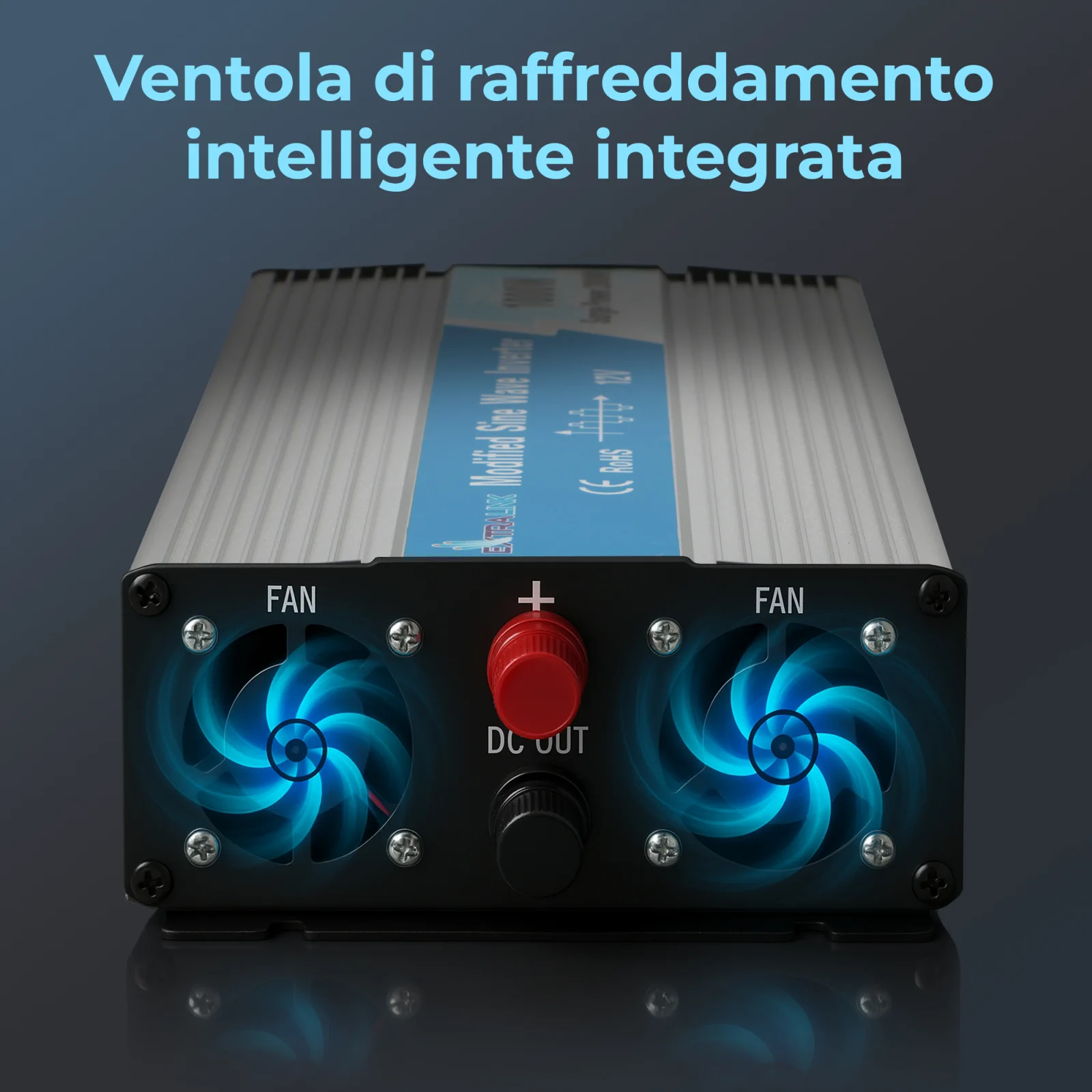 CONVERTITORE DI TENSIONE EXTRALINK 12V - 230V, 1500W, SINUSOIDALE MODIFICATO OPIM-1500W
