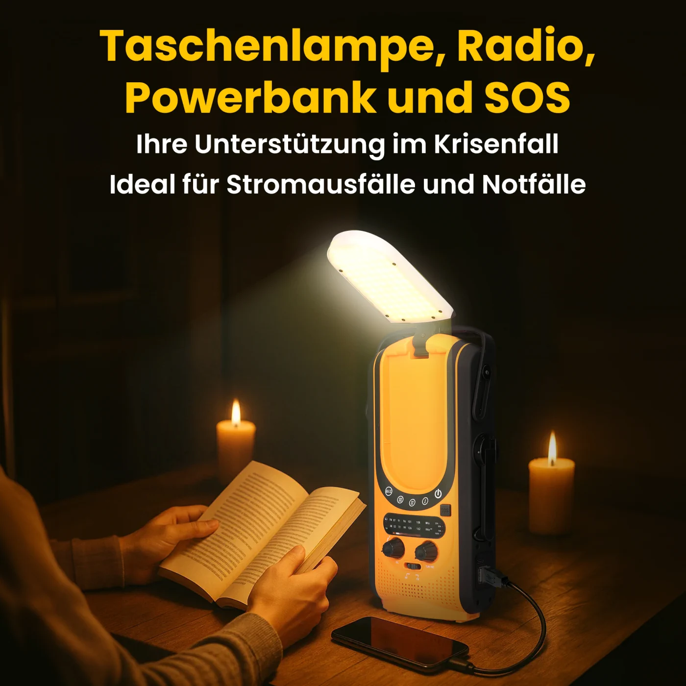 EXTRALINK SOLAR NOTFALLKURBEL RADIO DYNAMO POWERBANK 6000MAH MIT TASCHENLAMPE SOS