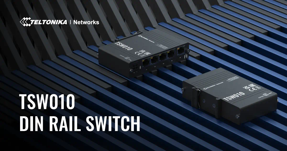 TELTONIKA TSW010 INDUSTRIAL SWITCH 5X FE, DIN RAIL MOUNTING batna24