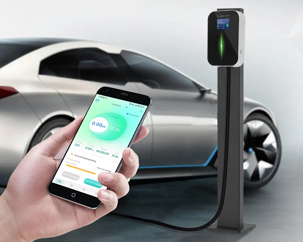 EXTRALINK BS20-BC-22kW-APP MODE C STAZIONE DI RICARICA EV, CAVO TIPO2 6,1M, 32A 3 FASE 22KW, SCHERMO LCD