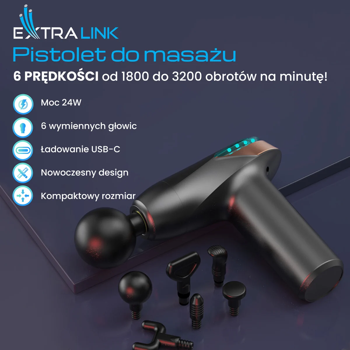 Pistola de masaje Extralink Lite