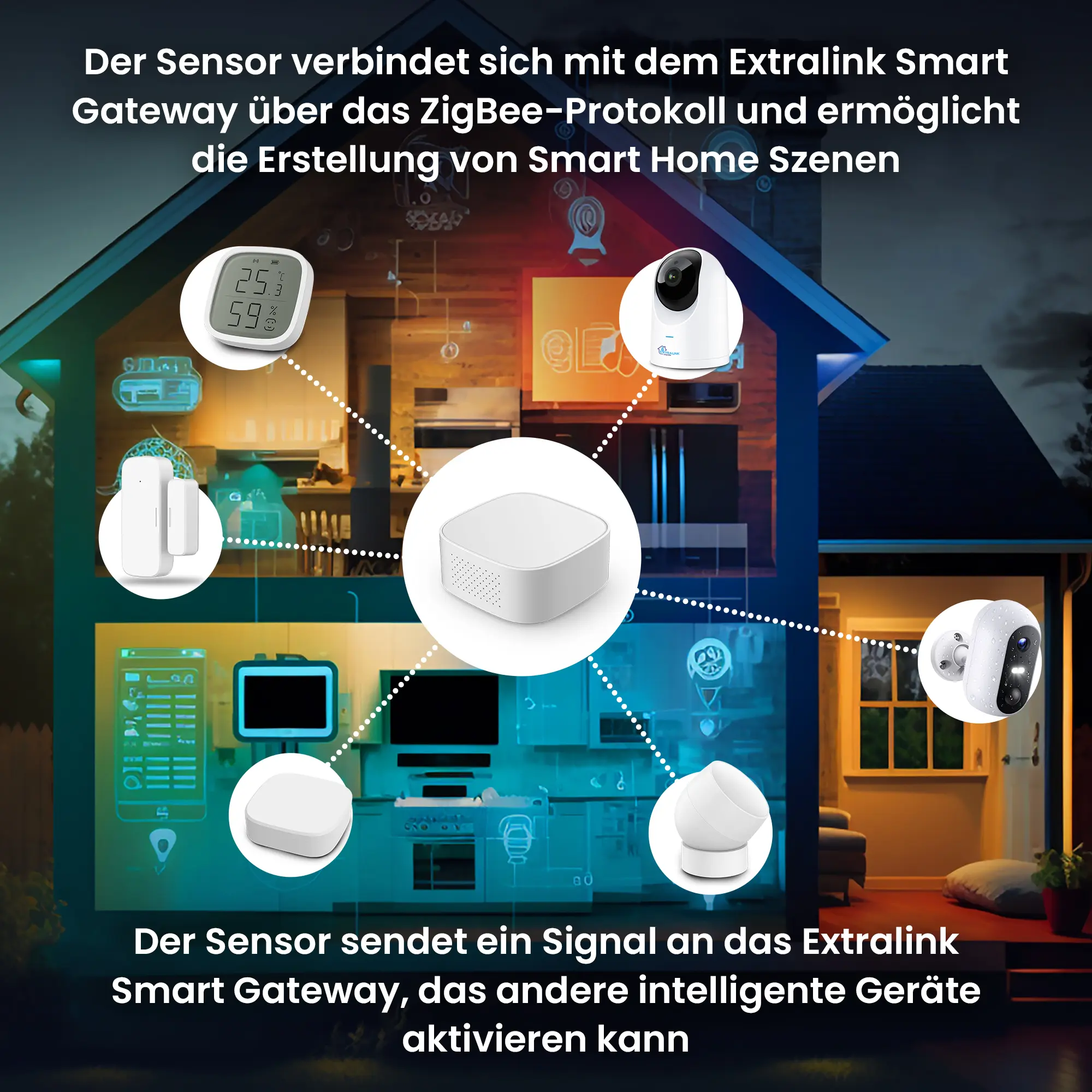 EXTRALINK SMART LIFE TEMPERATUR- UND FEUCHTIGKEITSSENSOR batna24