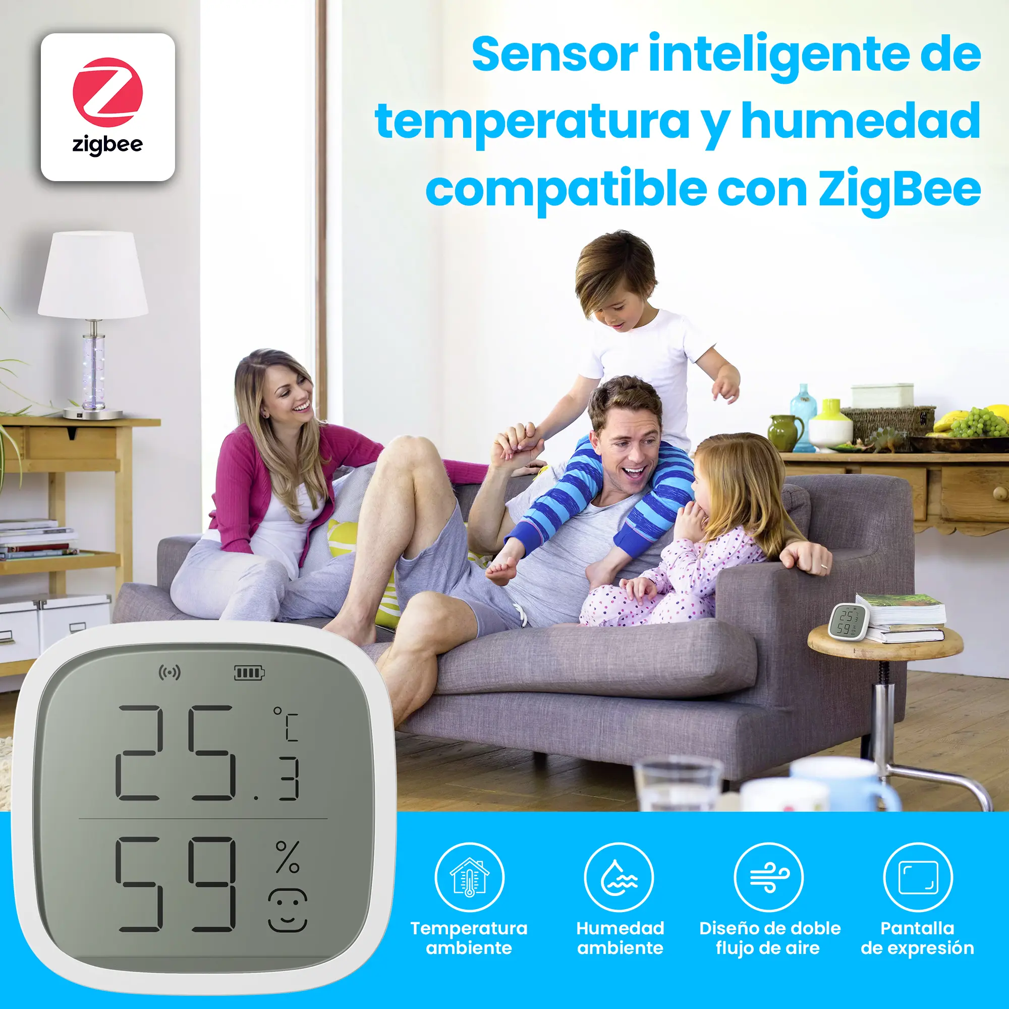 EXTRALINK SMART LIFE SENSOR DE TEMPERATURA Y HUMEDAD batna24