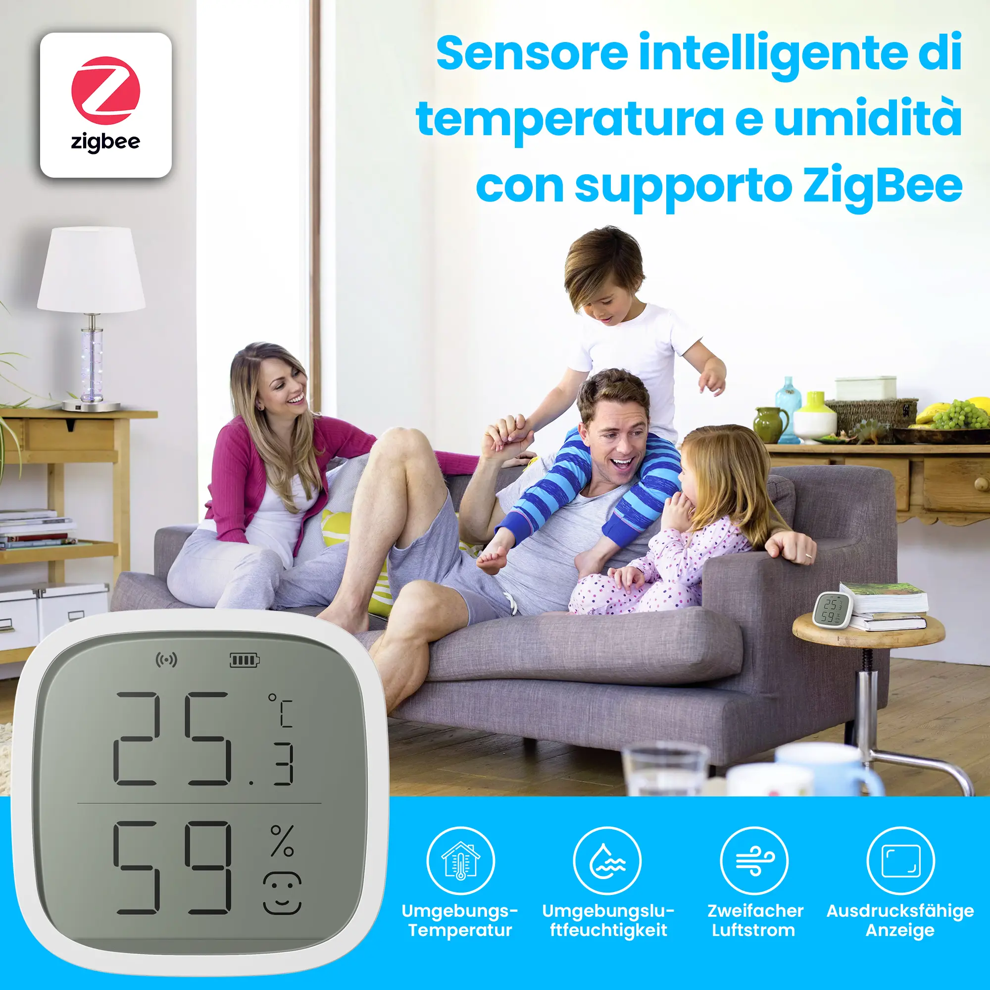 SENSORE DI TEMPERATURA E UMIDITÀ EXTRALINK SMART LIFE batna24