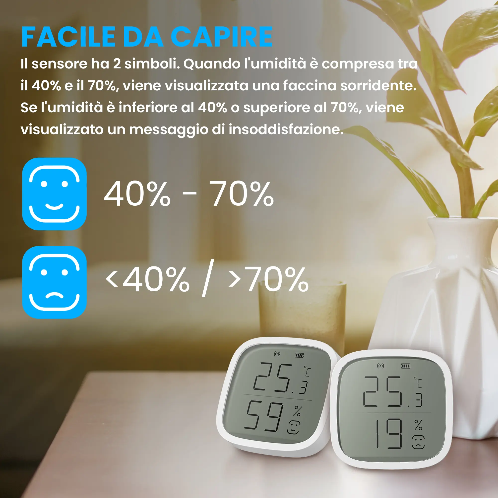 SENSORE DI TEMPERATURA E UMIDITÀ EXTRALINK SMART LIFE batna24