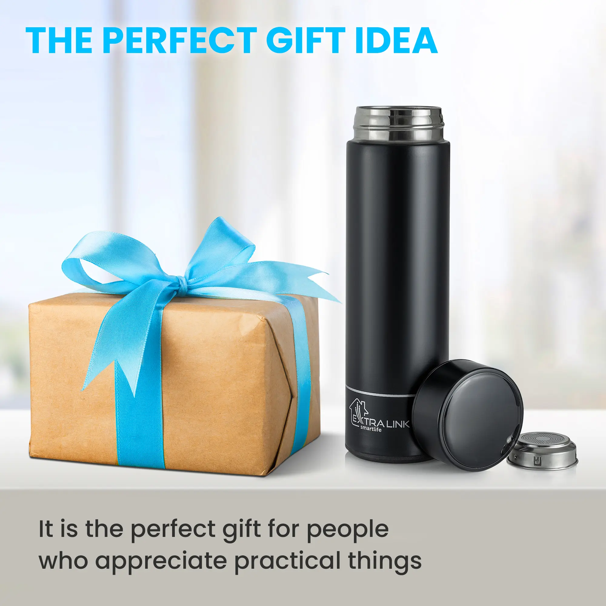 EXTRALINK KUBEK TERMICZNY TERMOS LED BIAŁY batna24