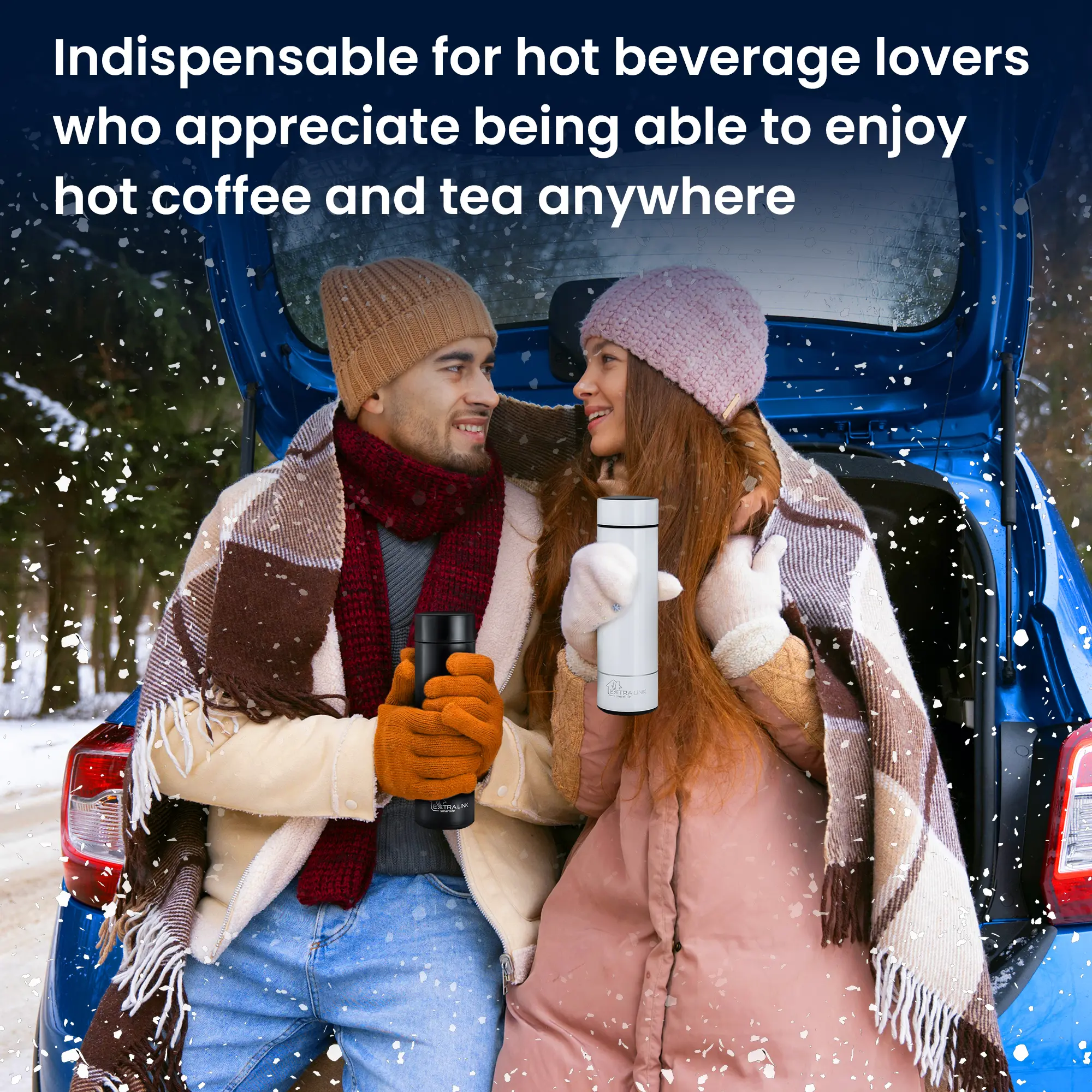 EXTRALINK KUBEK TERMICZNY TERMOS LED BIAŁY batna24