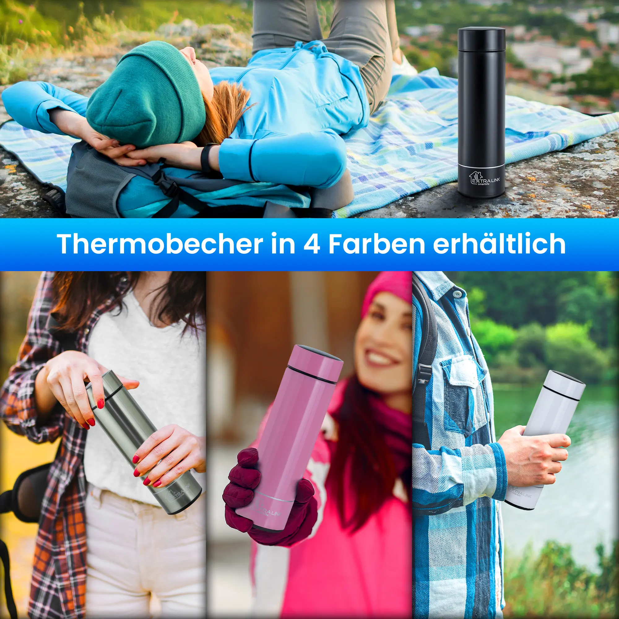 EXTRALINK LED THERMAL MUG WHITE batna24