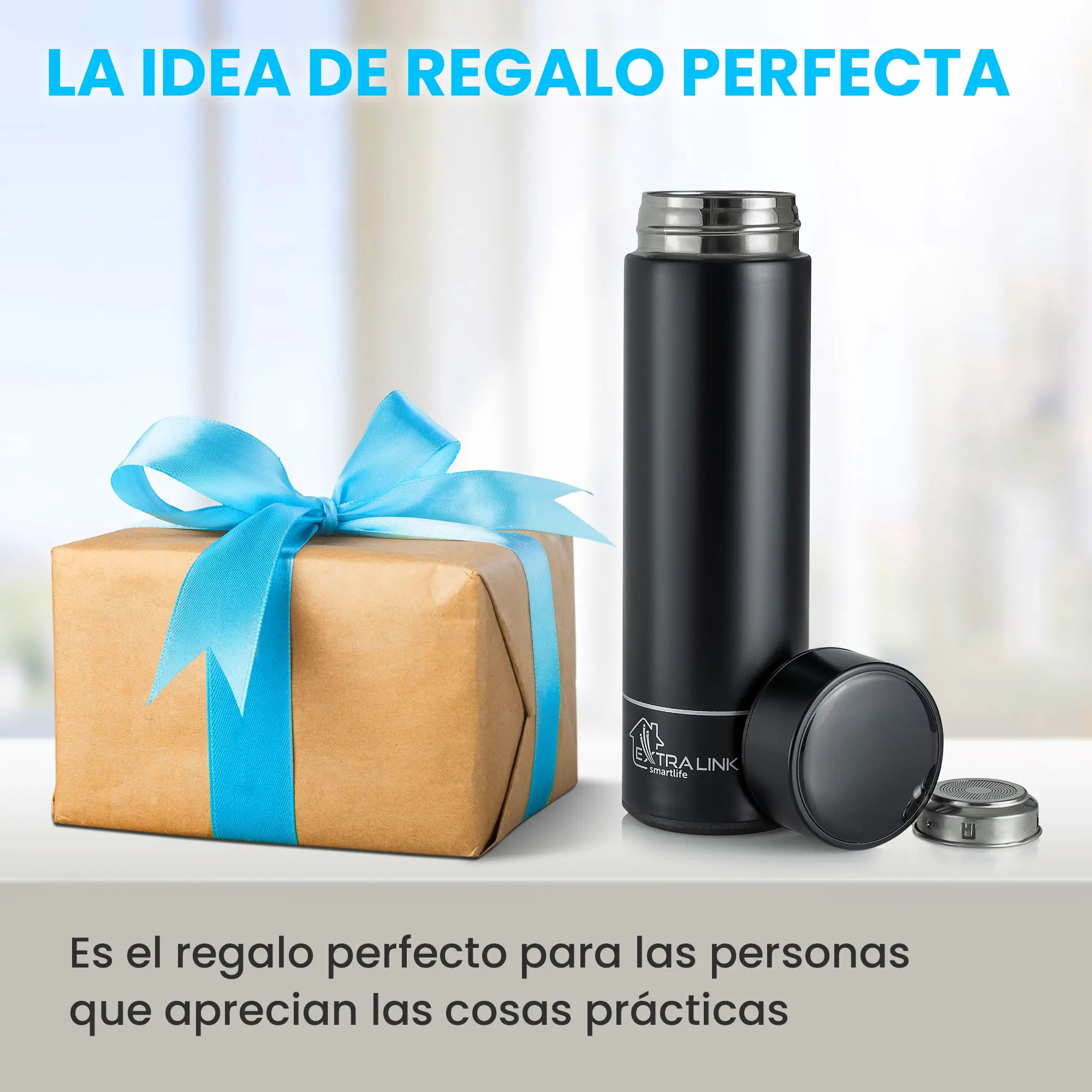 EXTRALINK Taza térmica LED BLANCA batna24