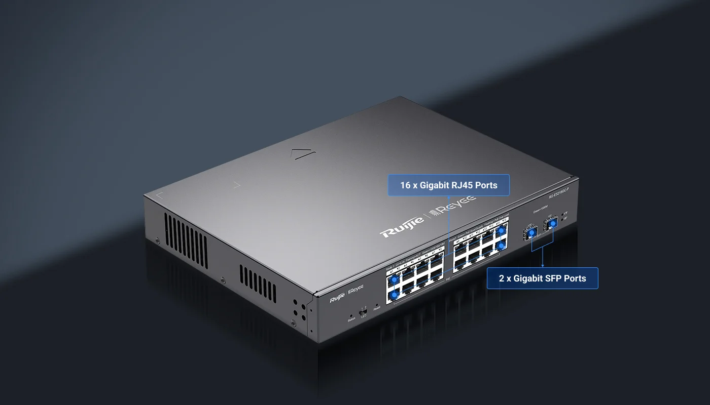RUIJIE RG-ES206GC-P 6 PORTI GIGABIT SMART CLOUD MANANGED POE SWITCH, 4X POE , 2X UPLINK, 54W batna24