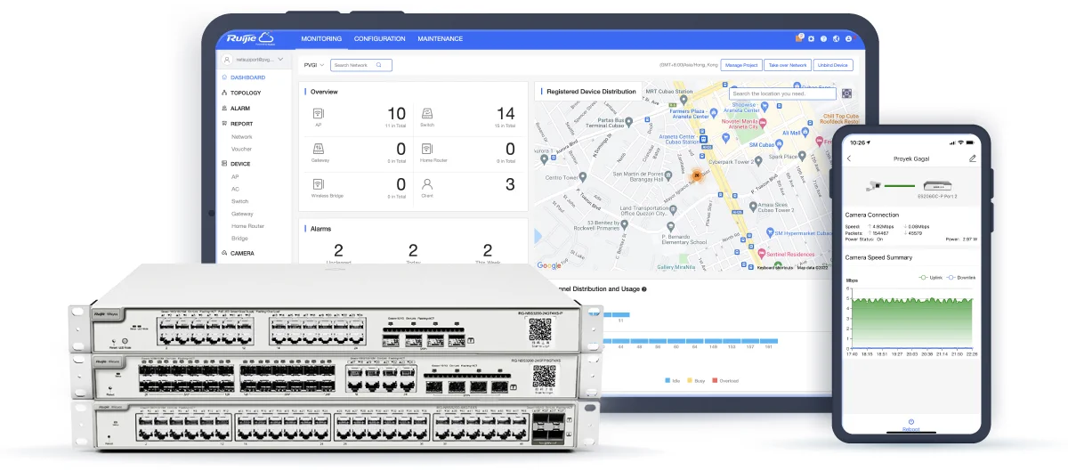 RUIJIE RG-NBS3100-8GT2SFP, 10PORTOVÝ GIGABITOVÝ LAYER 2 PŘEPÍNAČ NON-POE ŘÍZENÝ CLOUDEM, 8X GE, 2X SFP batna24