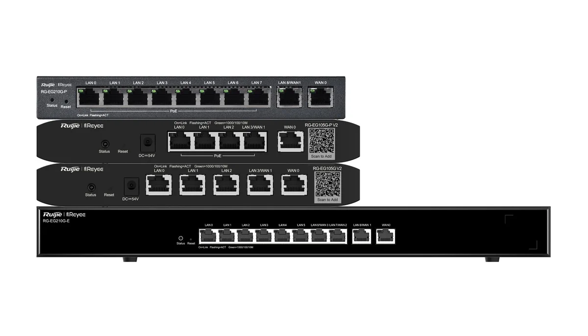 RUIJIE RG-EG105G V2 REYEE 5-PORT CLOUD MANAGED ROUTER, 5X GE, 100 USERS, 600MBPS BANDWIDTH batna24