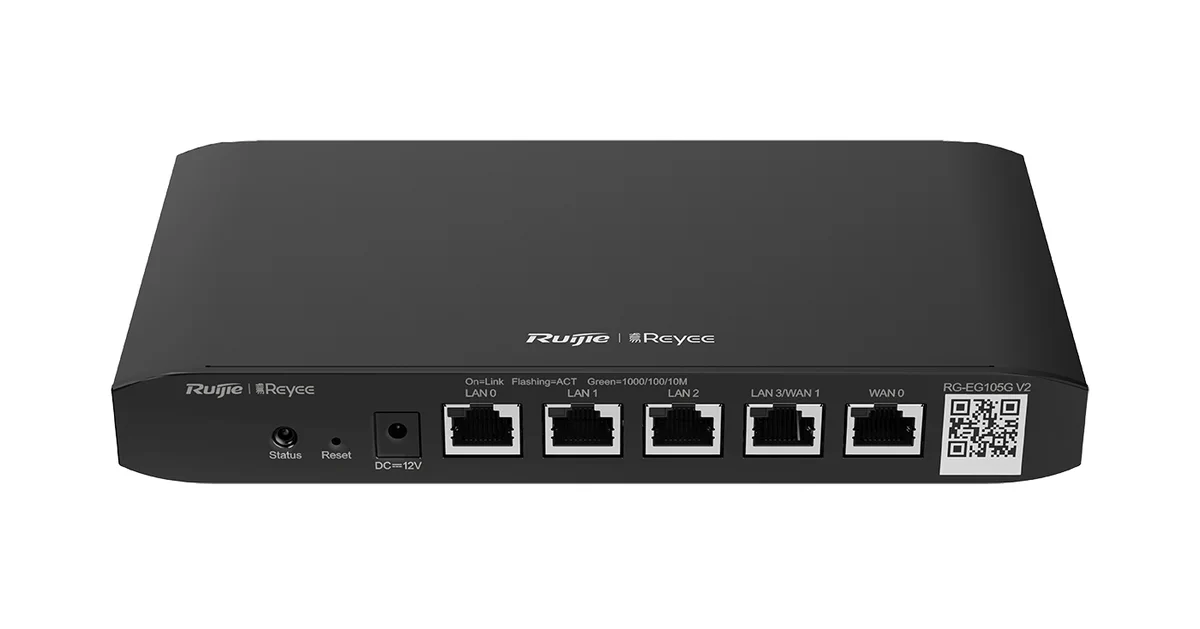 RUIJIE RG-EG105G V2 REYEE 5-PORT CLOUD MANAGED ROUTER, 5X GE, 100 USERS, 600MBPS BANDWIDTH batna24