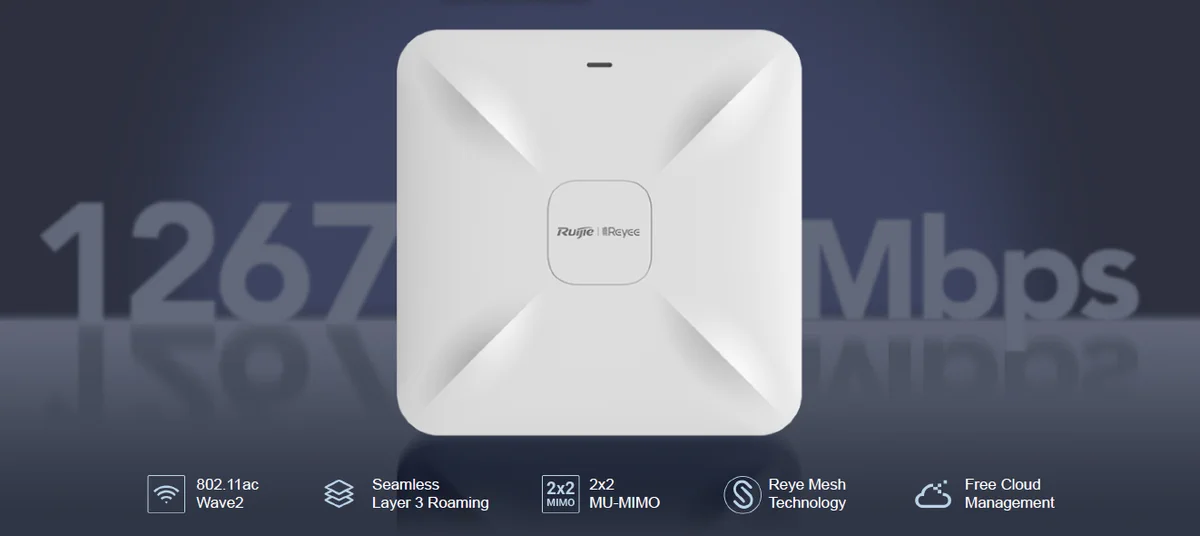 RUIJIE RG-RAP2200(F) REYEE WI-FI 5 1267MBPS CEILING ACCESS POINT, 2X FE, 48 CLIENTS batna24