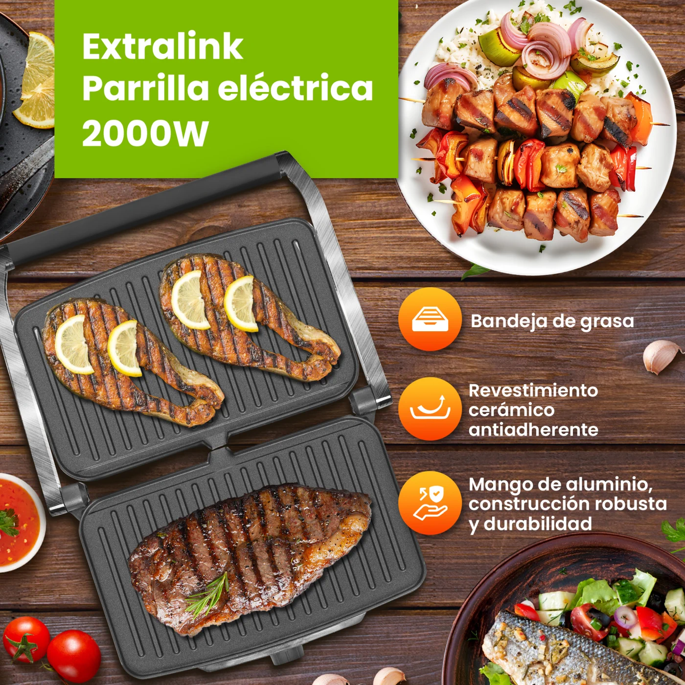 PARILLA ELÉCTRICA EXTRALINK SJ-36