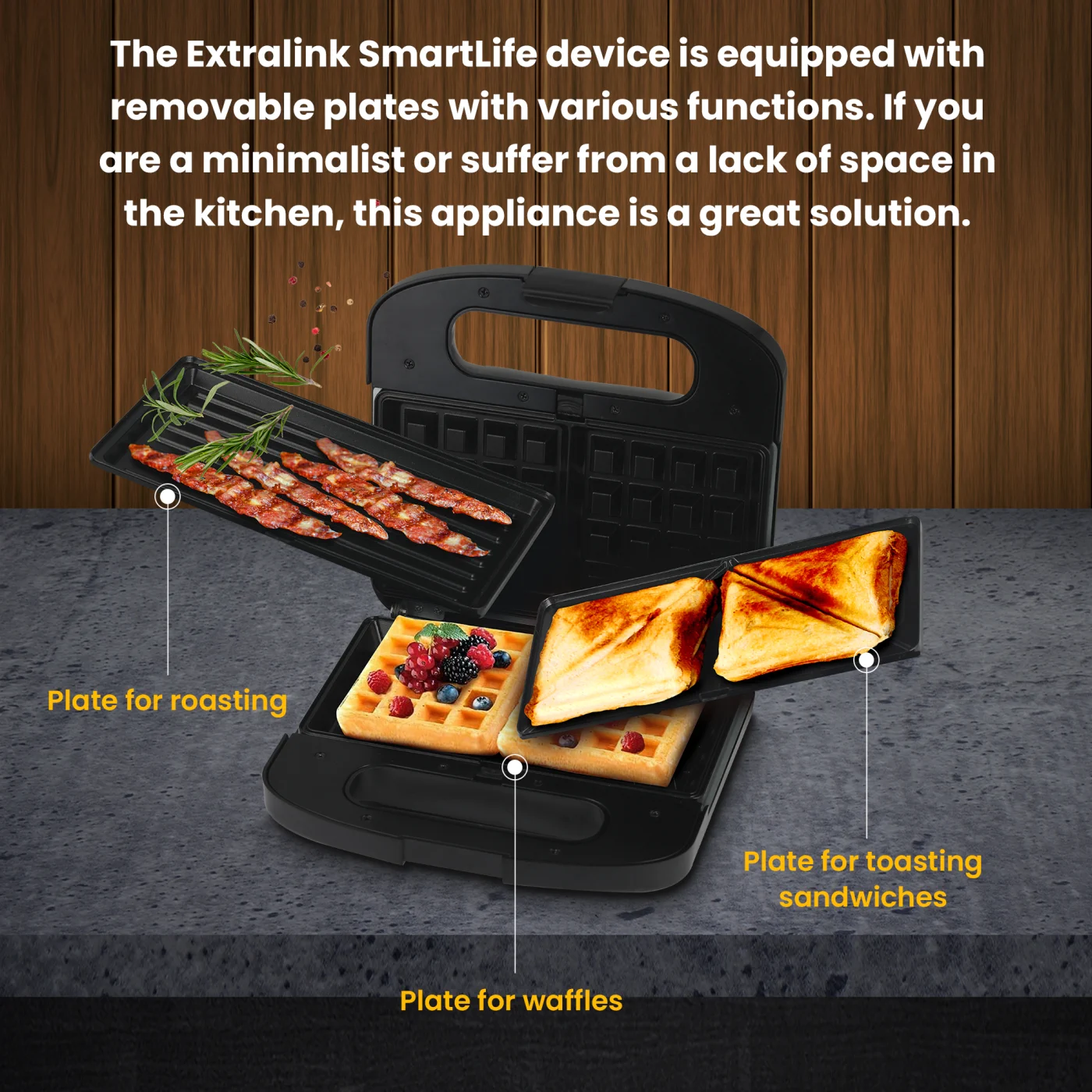 EXTRALINK GRILL SANDWICH & WAFFLE MAKER SJ-37A