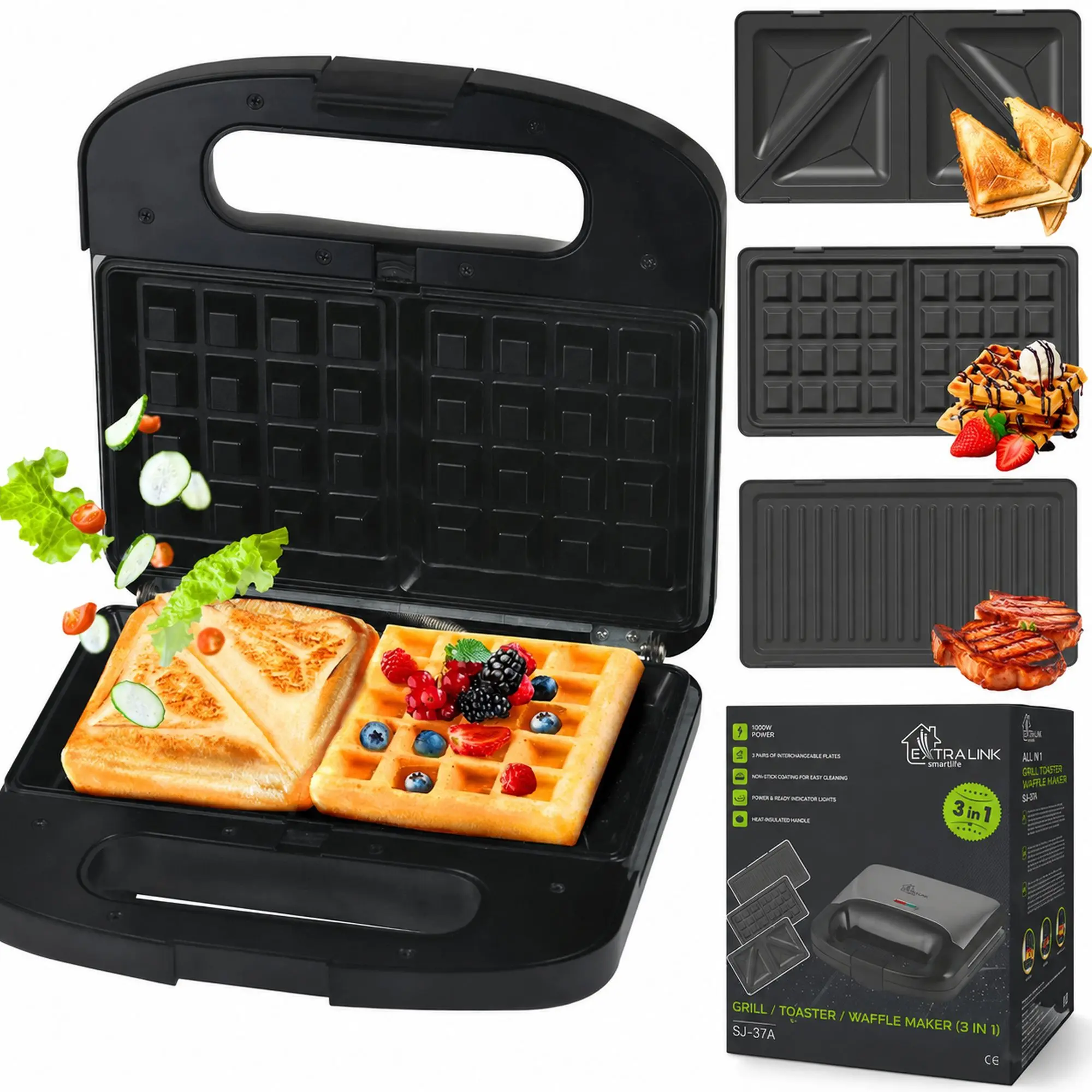 EXTRALINK GRILL SANDWICH & WAFFLE MAKER SJ-37A