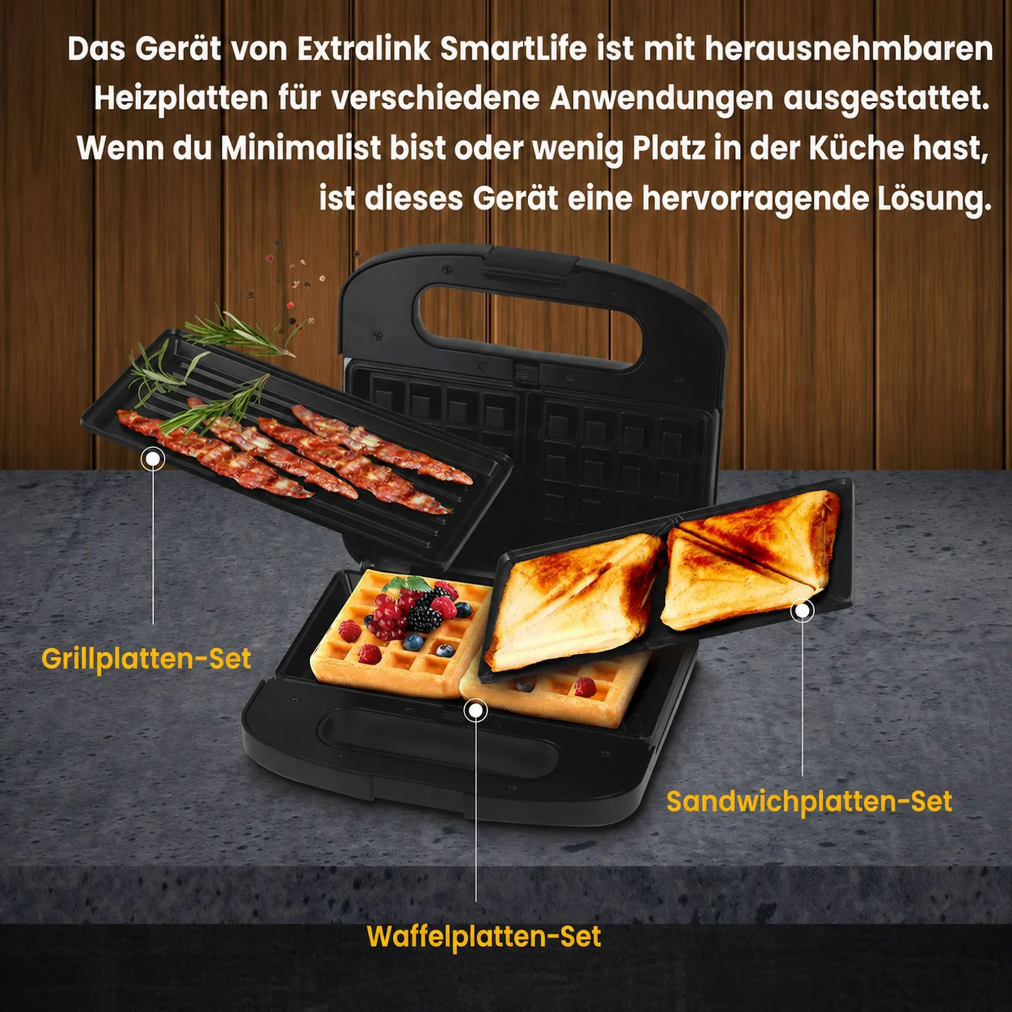 EXTRALINK GRILL SANDWICH & WAFFLE MAKER SJ-37A