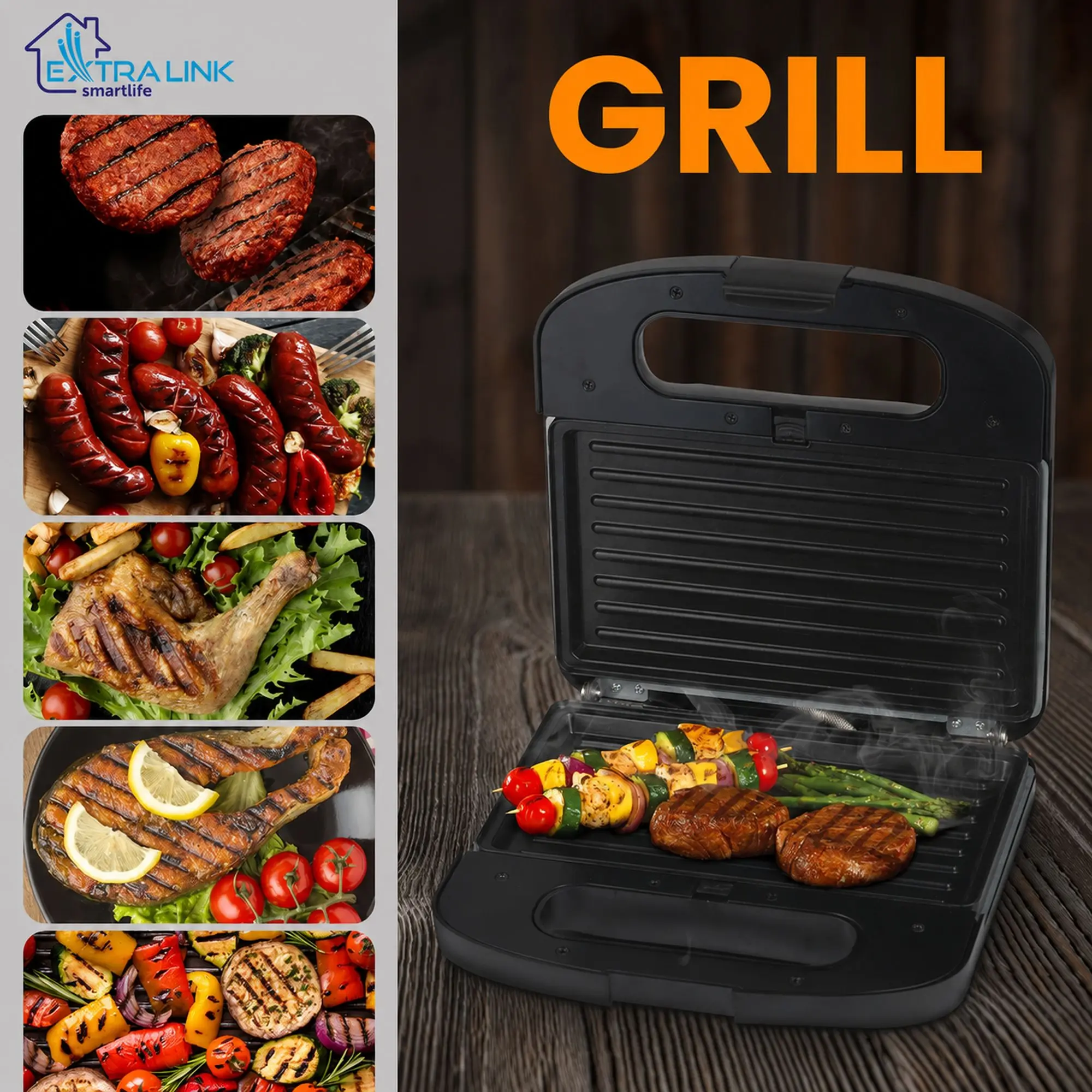 EXTRALINK GRILL SANDWICH & WAFFLE MAKER SJ-37A