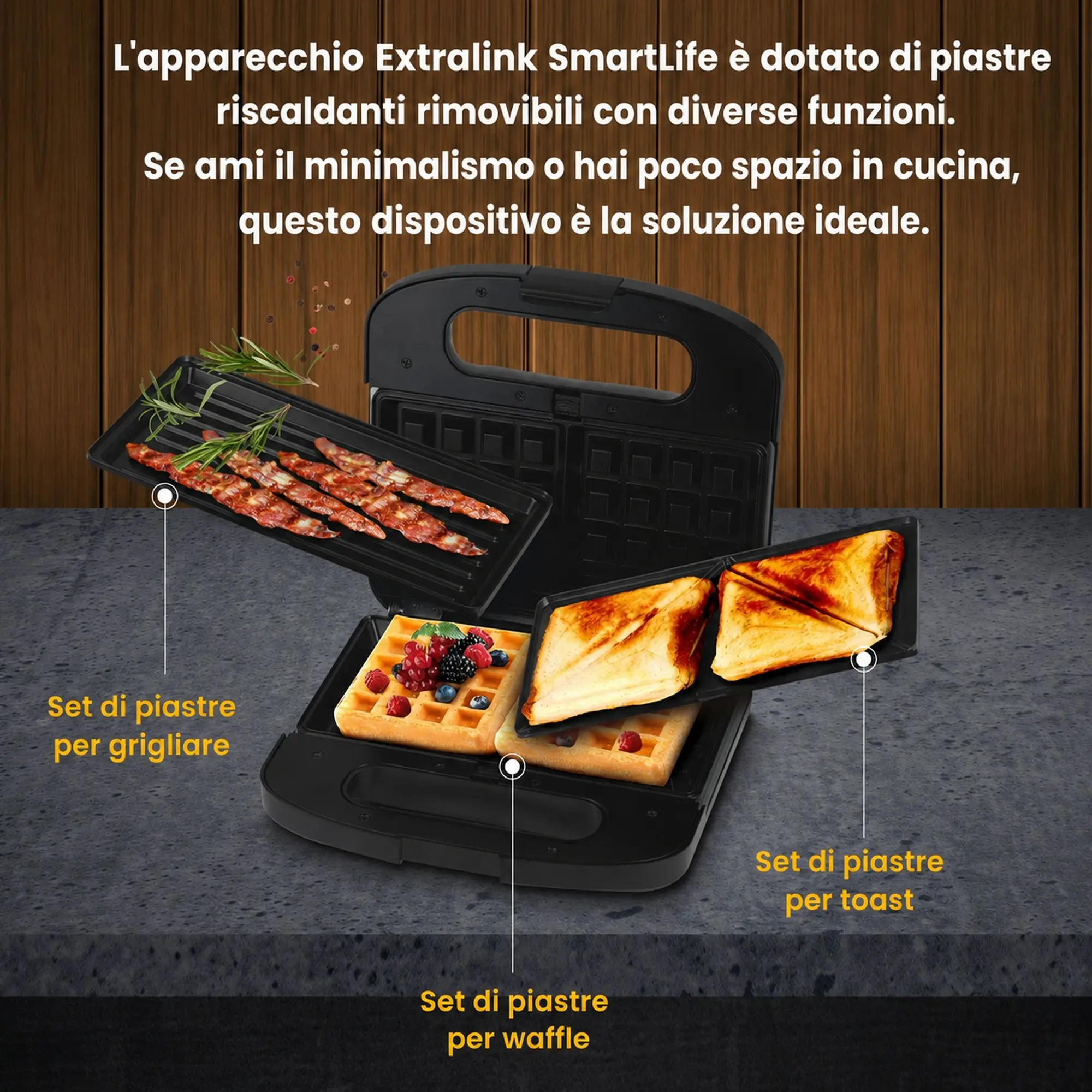 EXTRALINK GRILL SANDWICH & WAFFLE MAKER SJ-37A
