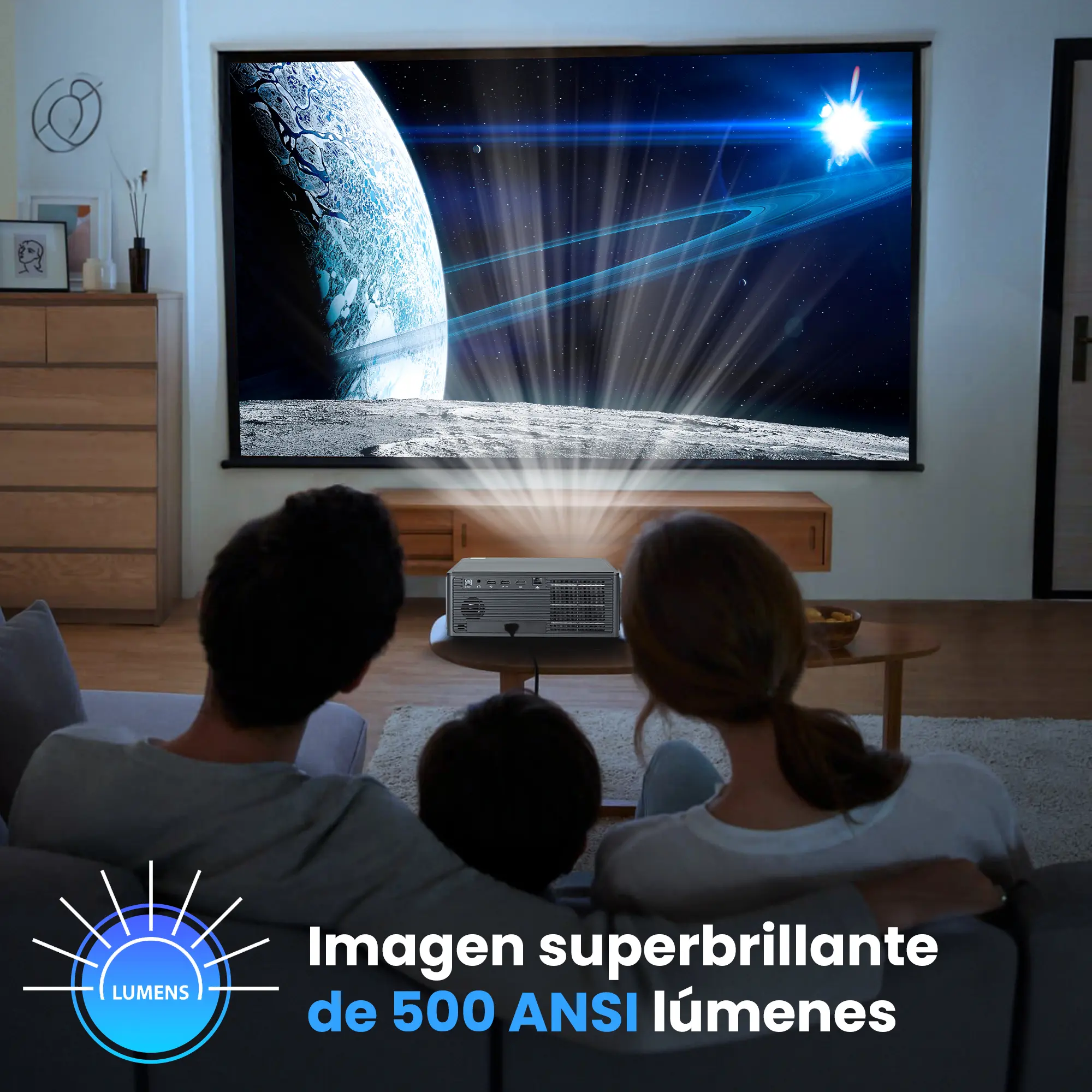 EXTRALINK SMART LIFE VISION LITE, PROYECTOR INTELIGENTE, 500 ANSI, 1080P, ANDROID 9.0