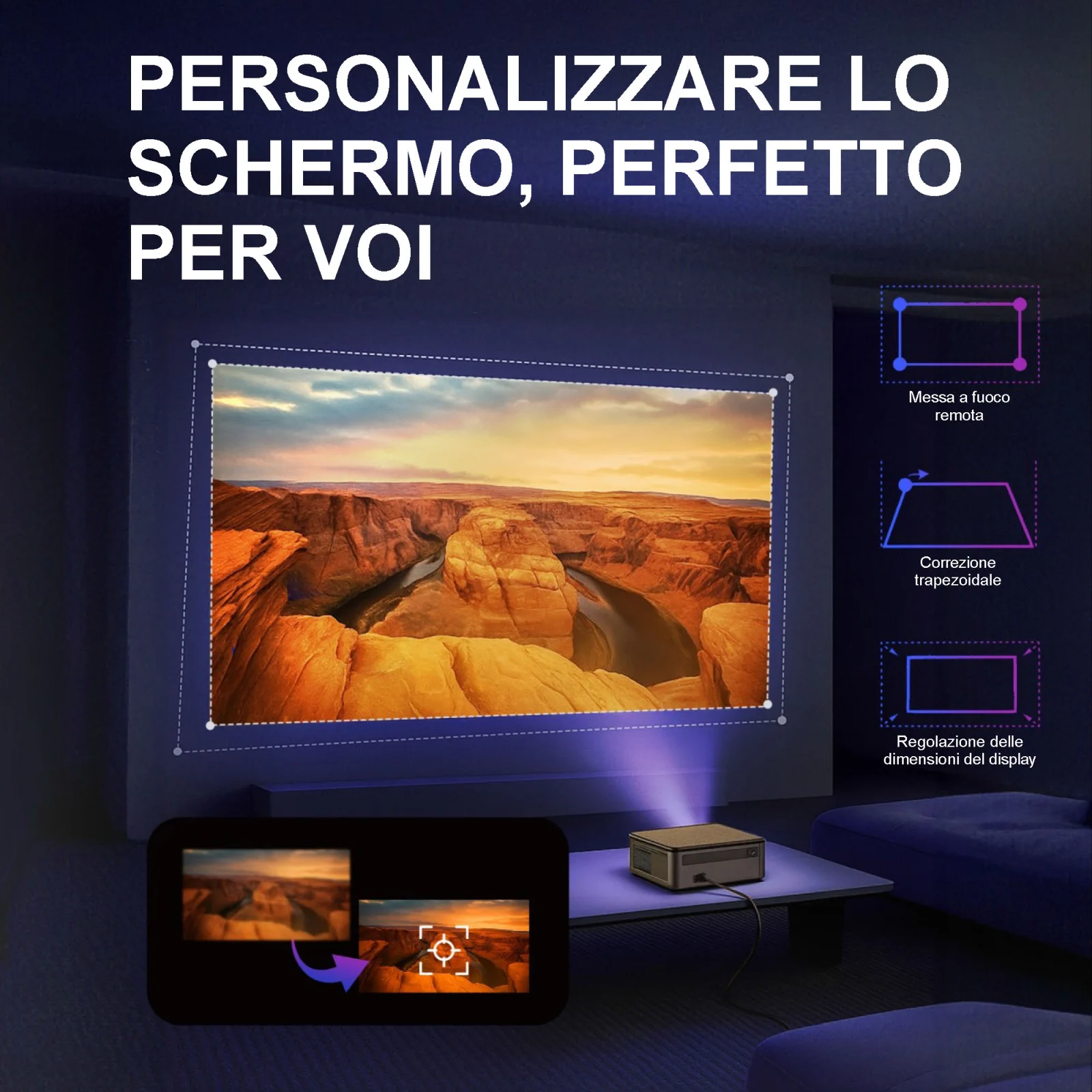 proiettore extralink vision pro per la visualizzazione su schermo