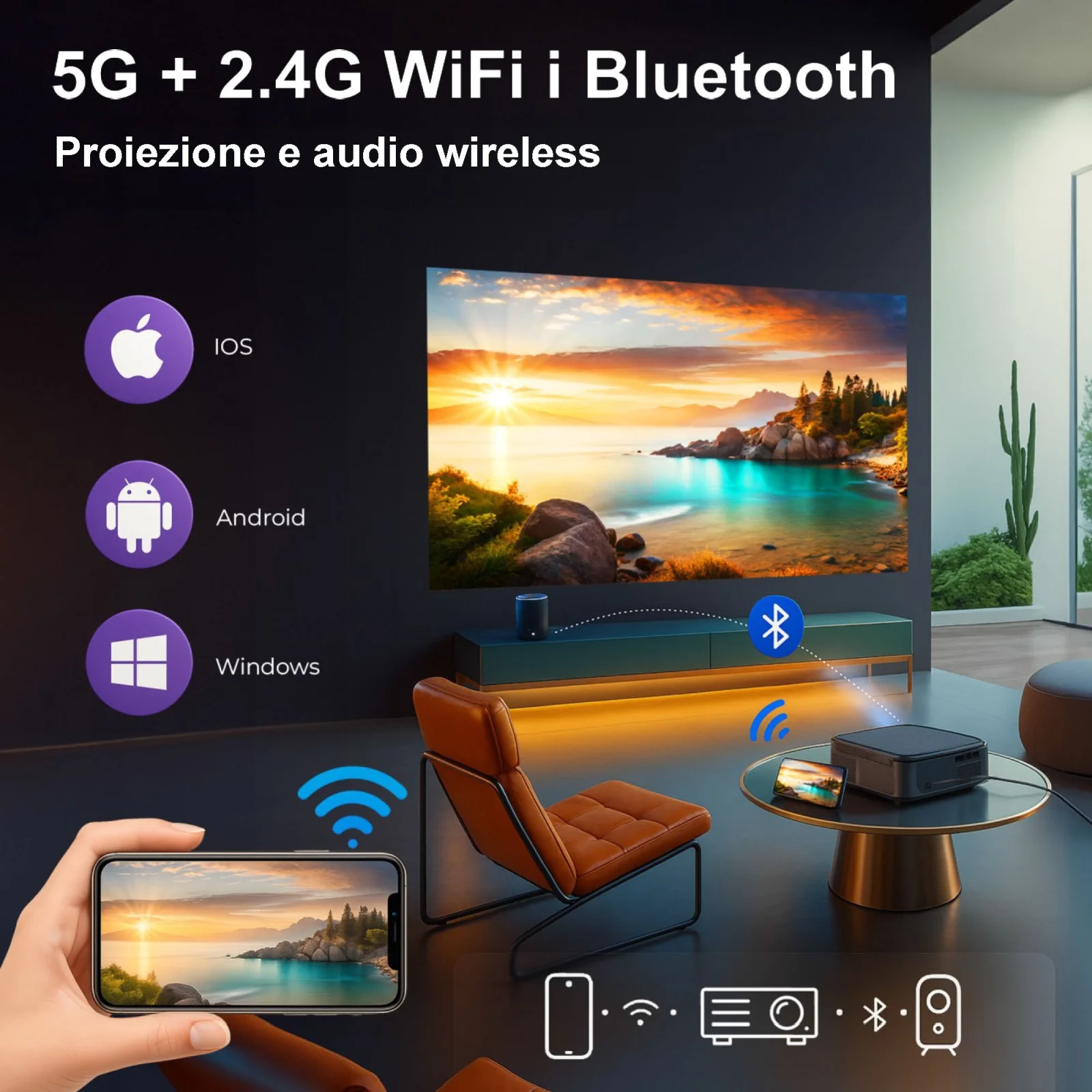 EXTRALINK SMART LIFE VISION PRO si collega in modalit&agrave; wireless al telefono cellulare