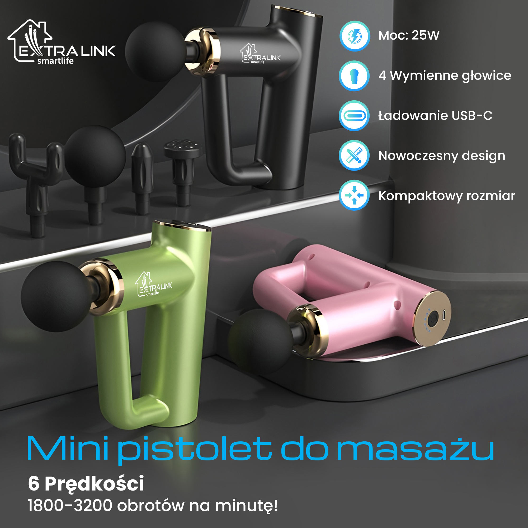 EXTRALINK MASSAGE GUN MINI BLACK