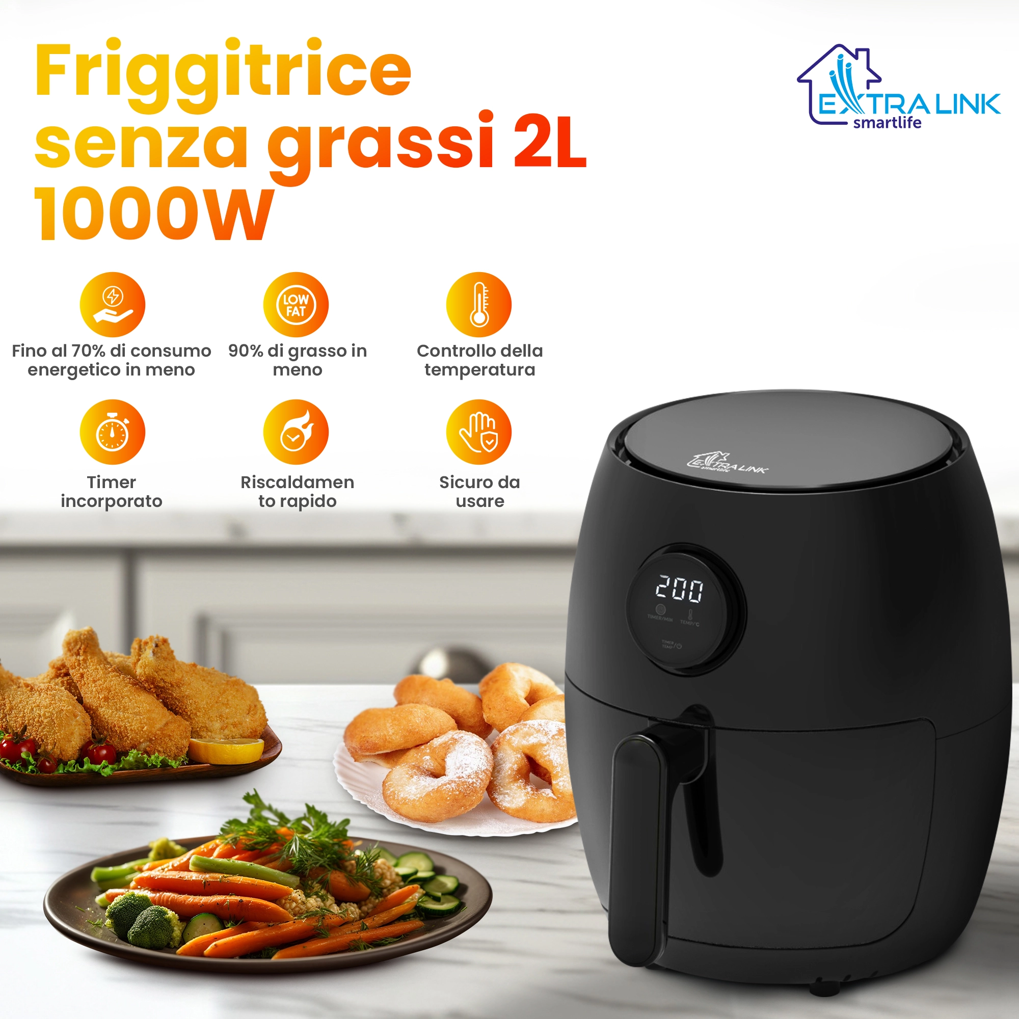 FRIGGITRICE AD ARIA EXTRALINK HOME 2L EU SJ-200