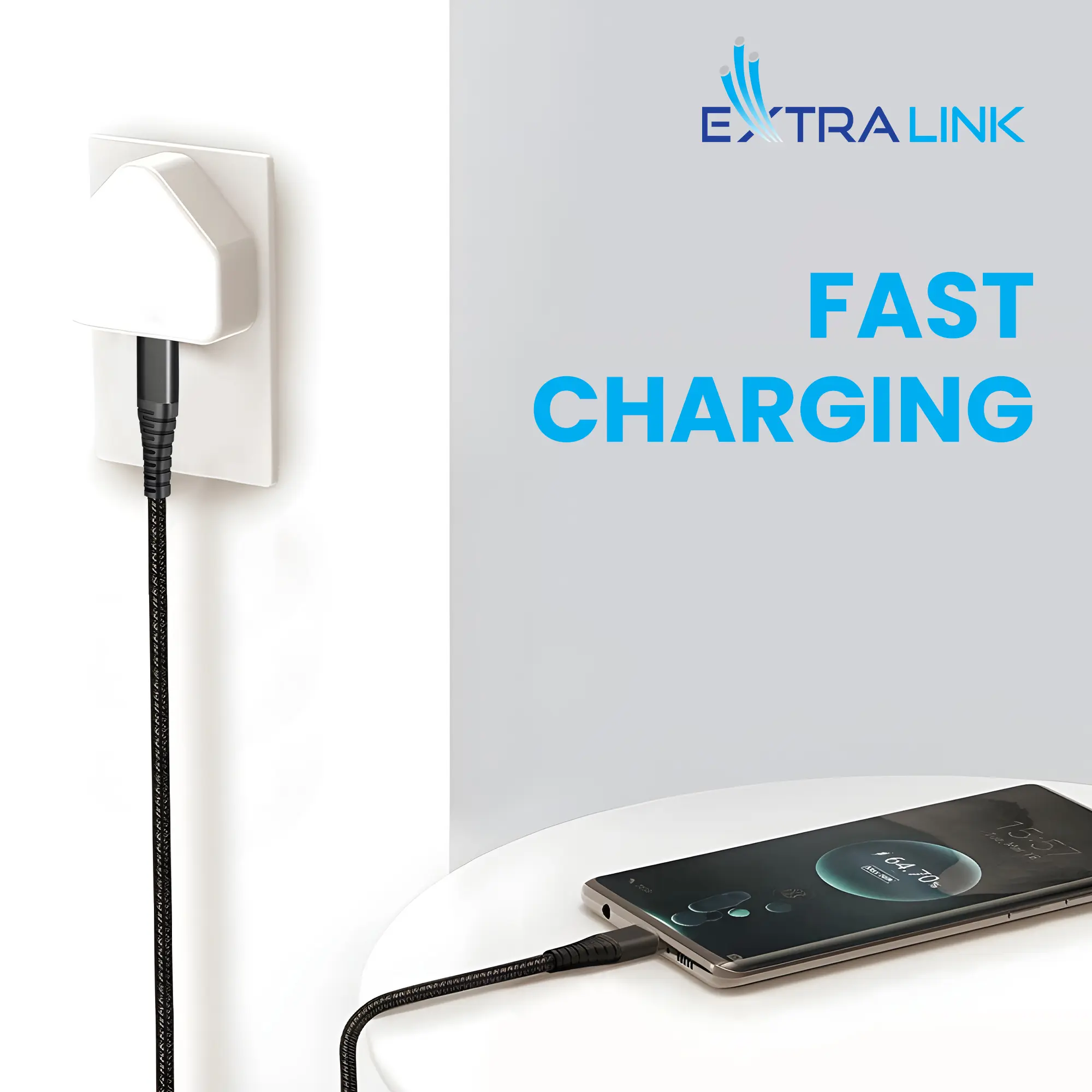 Extralink Smart Life Cabo USB tipo C para Lightning entrançado Preto