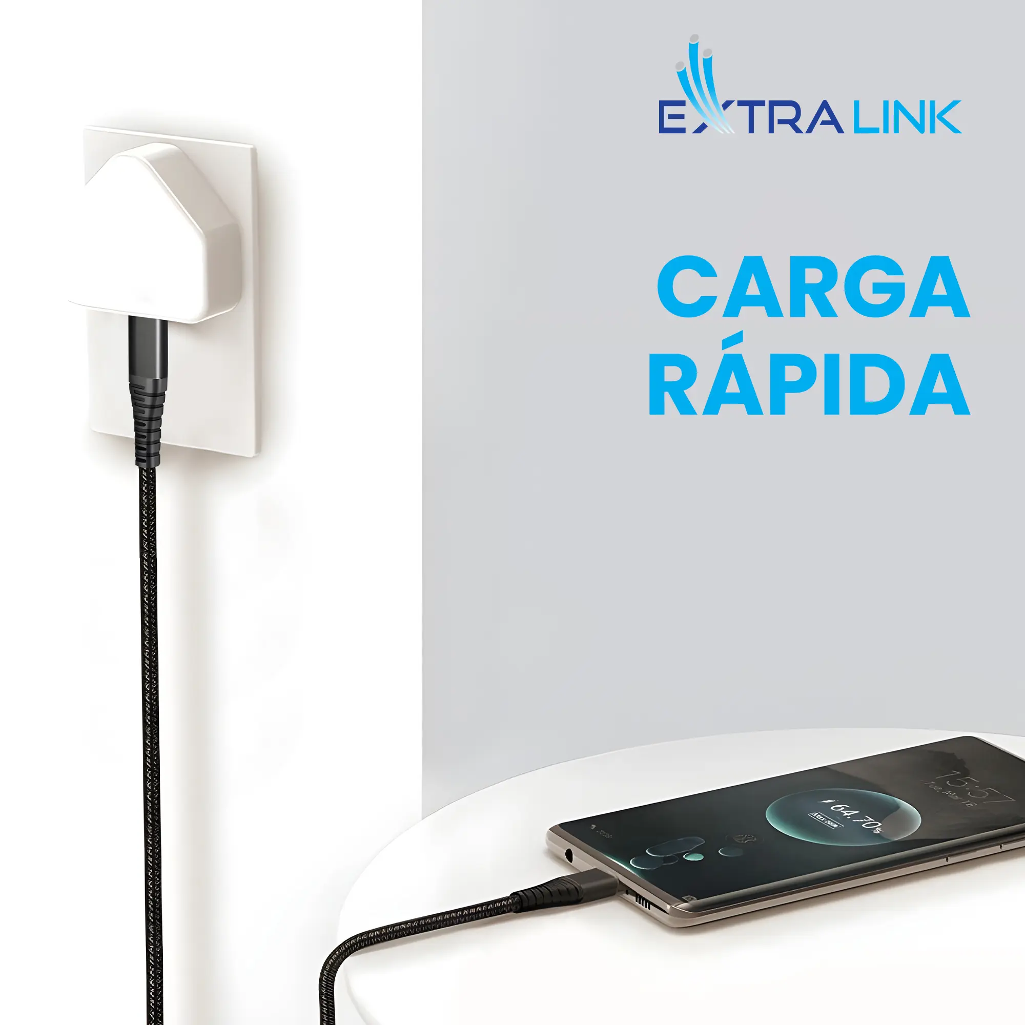 Cable Extralink Smart Life USB Type-C a Lightning trenzado negro