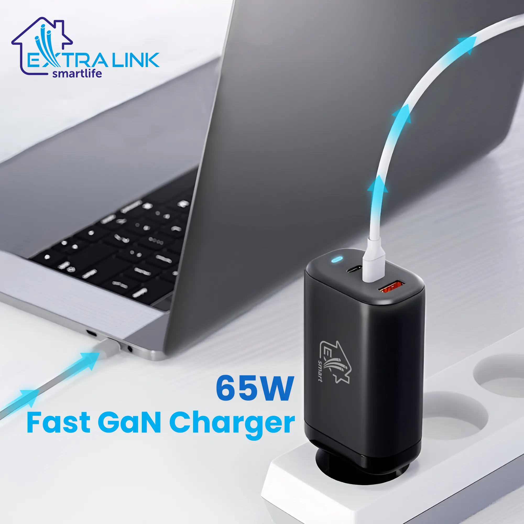 Extralink-Smart-Life-Schnell-Ladegerät-65W-GaN