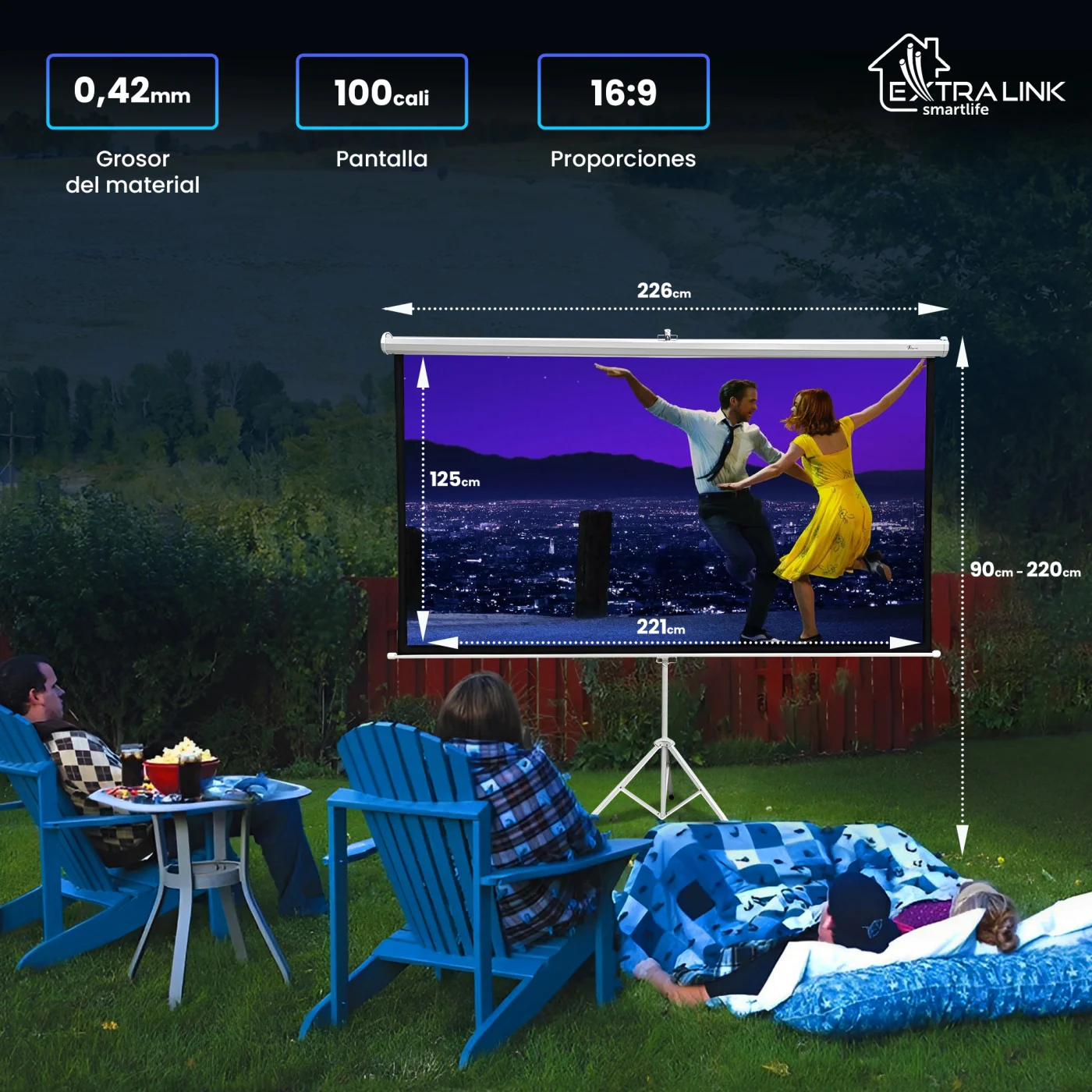 PANTALLA DE PROYECCIÓN EXTRALINK 100