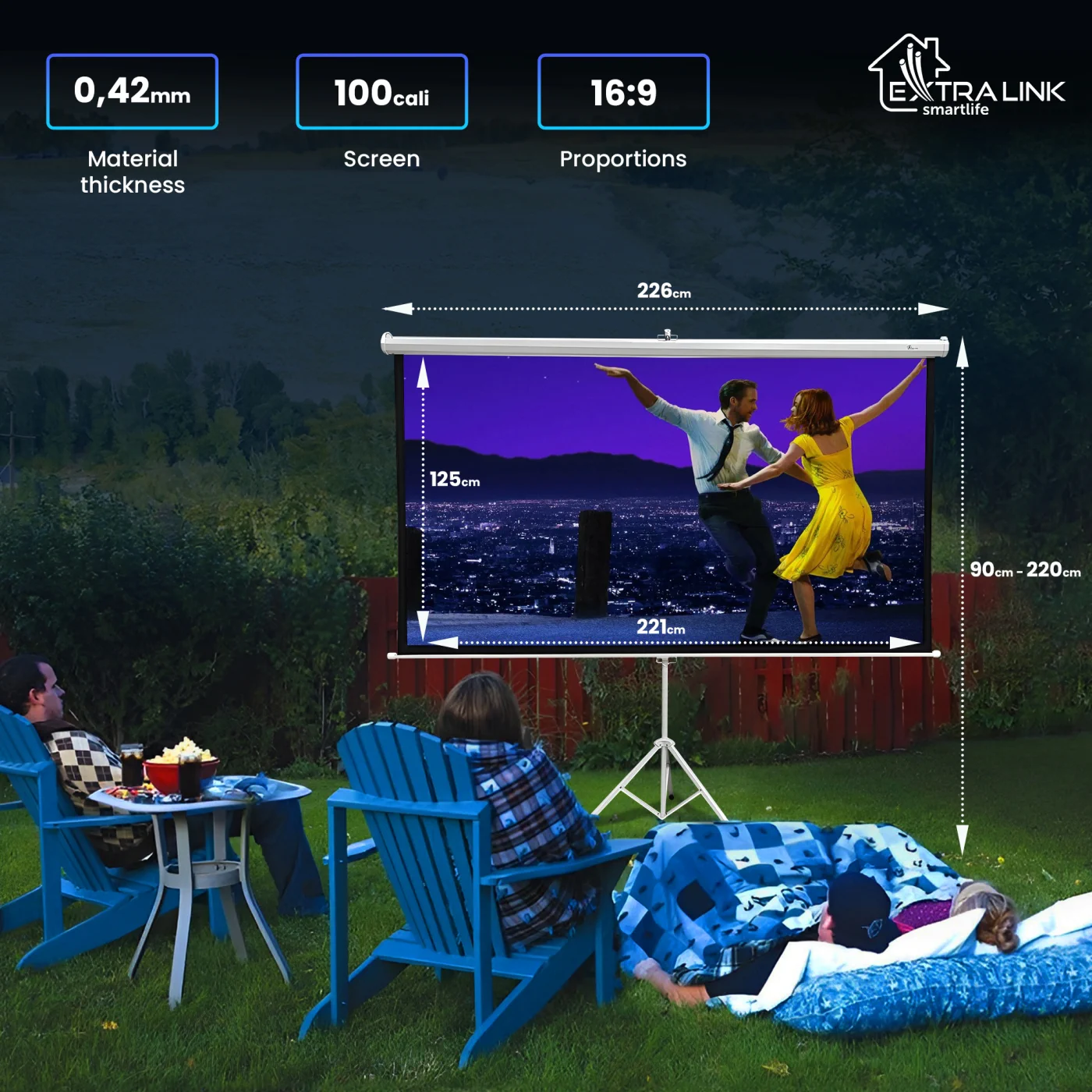 ECRÃ DE PROJECÇÃO EXTRALINK 100