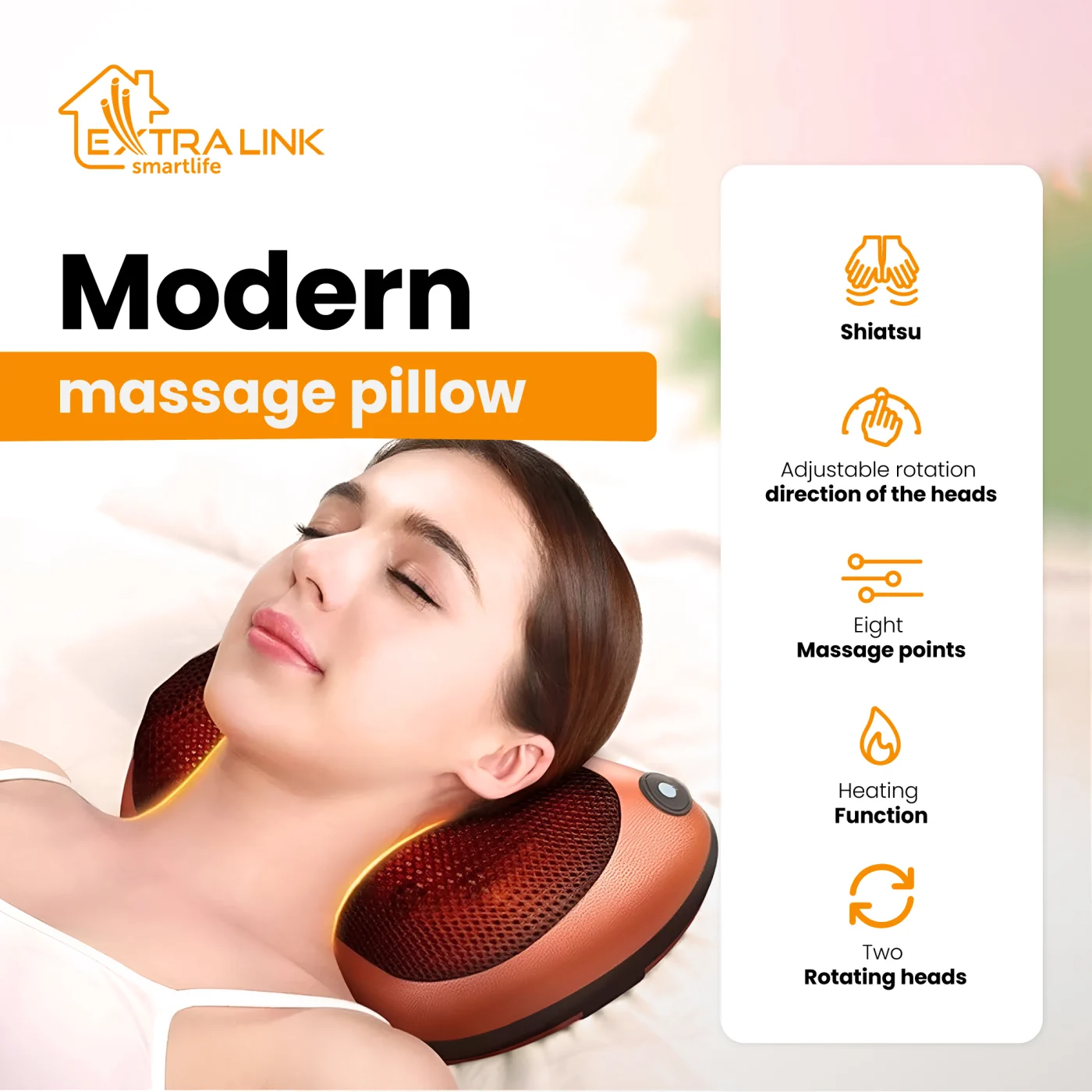 EXTRALINK SMARTLIFE MASSAGE PILLOW - PODUSZKA MASUJĄCA
