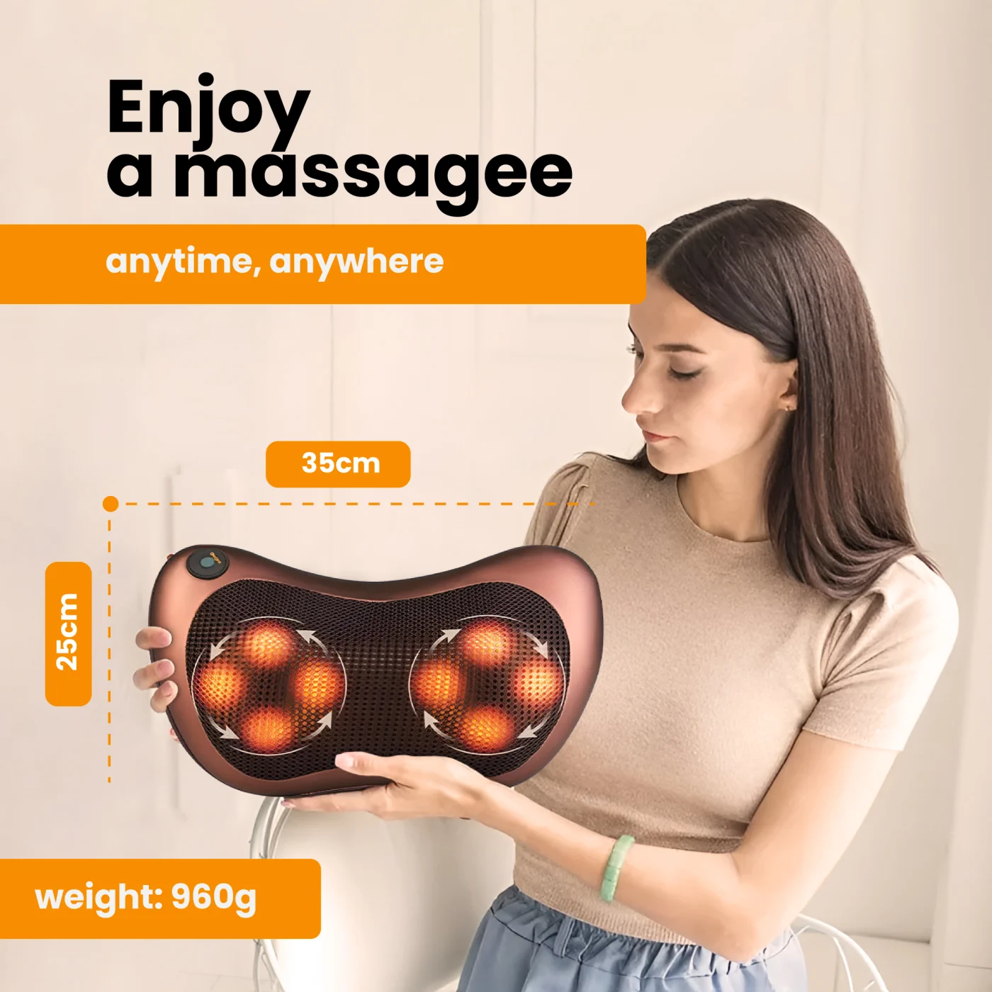 EXTRALINK SMARTLIFE MASSAGE PILLOW - PODUSZKA MASUJĄCA