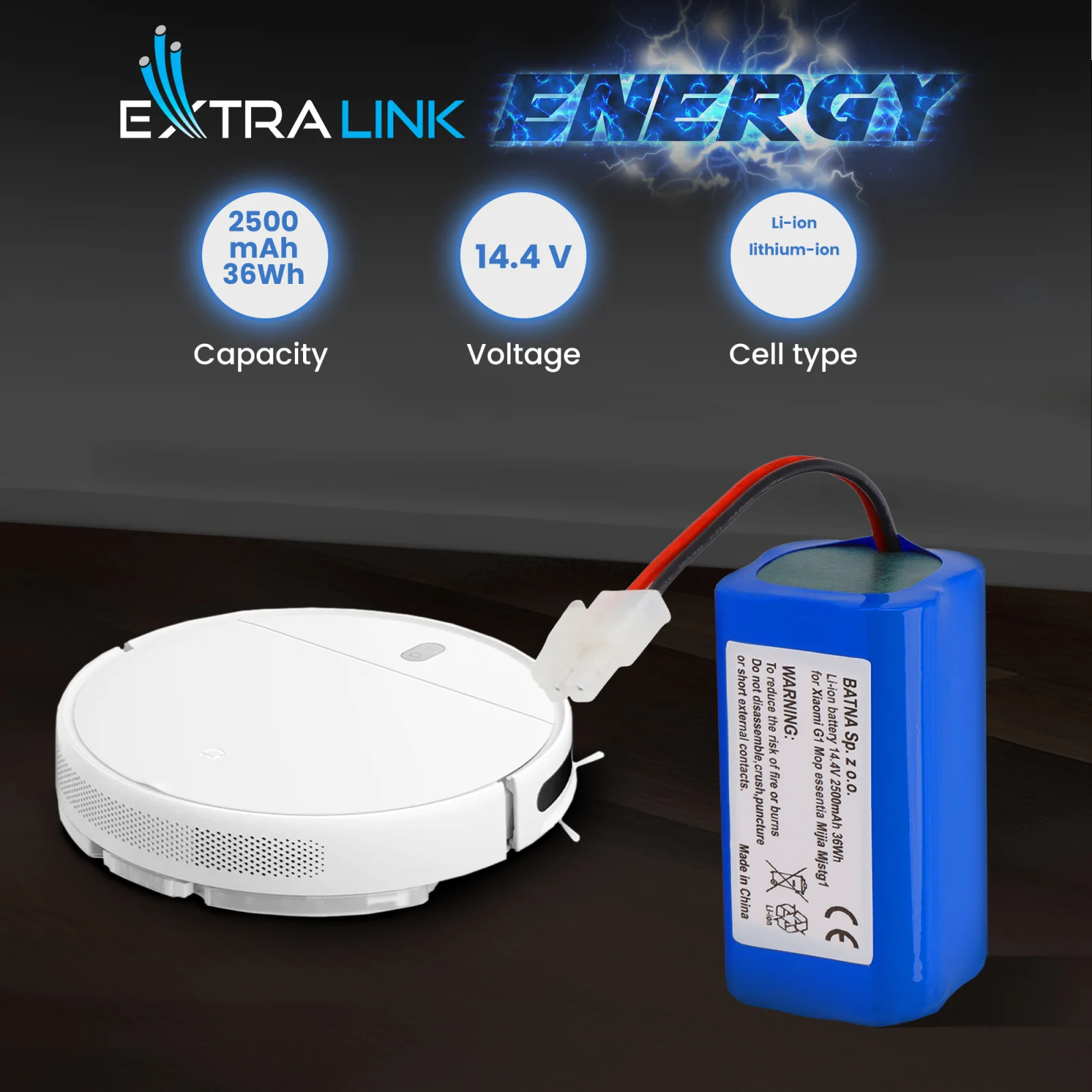 xiaomi hoover bataryasi beyaz temi̇zli̇k robotunun yaninda