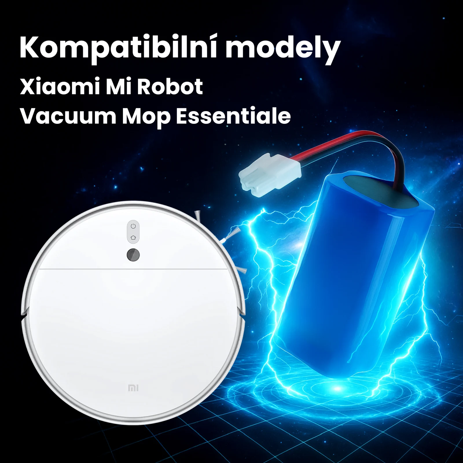 náhradní baterie pro roboty xiaomi a levý úklidový robot xiaomi pohled shora