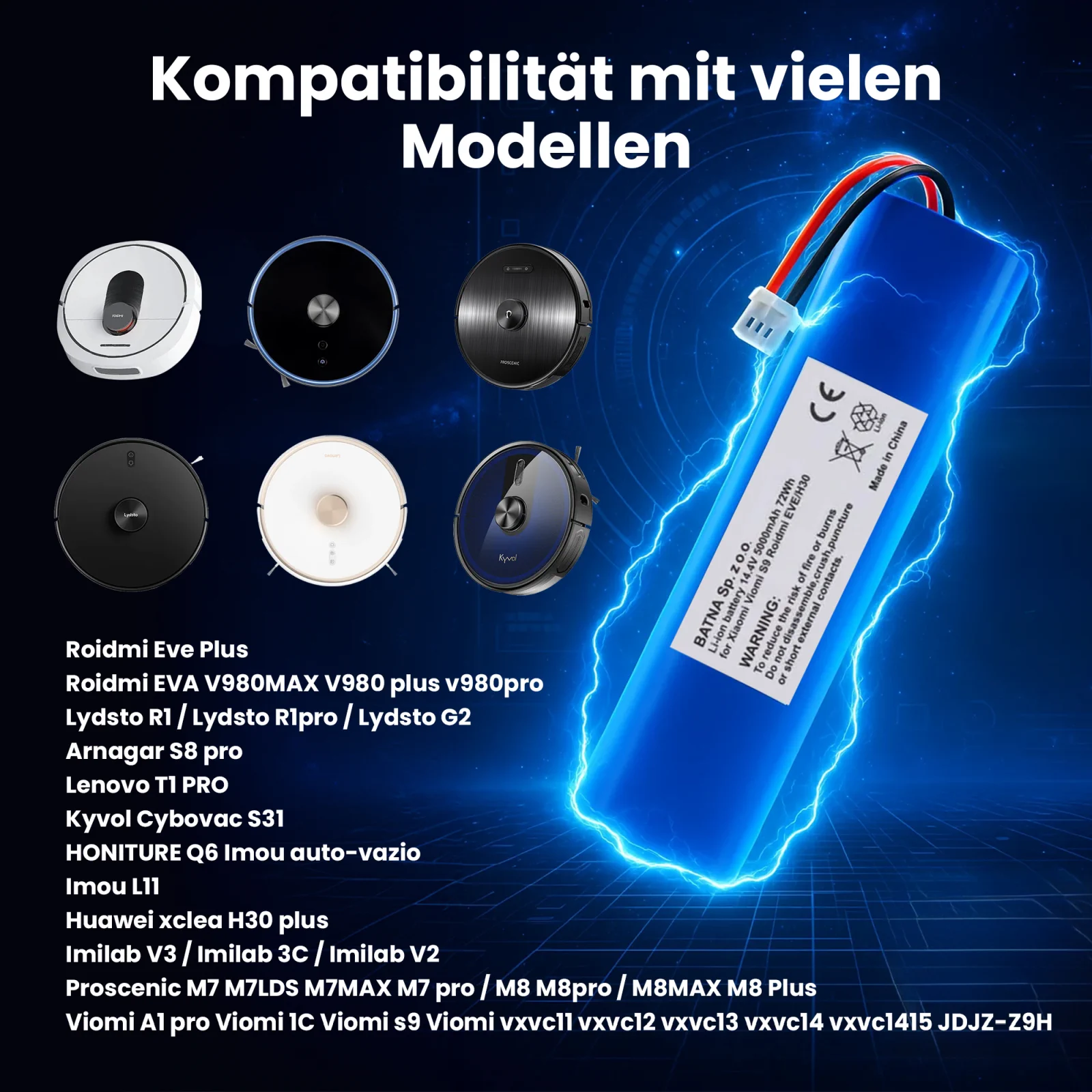 ersatzakku für roidmi xclea und andere kompatible reinigungsroboter