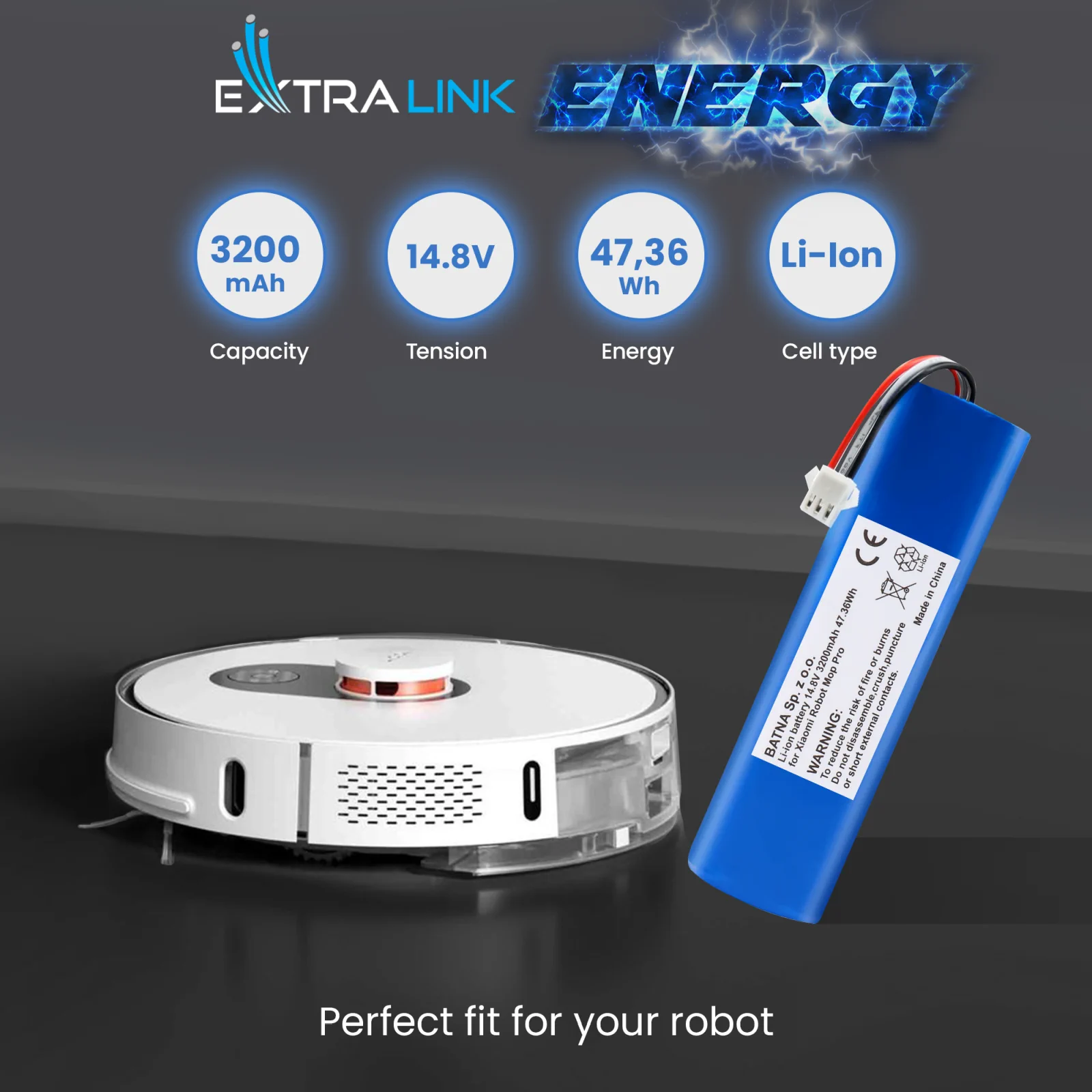 Аккумулятор пылесоса xiaomi рядом с белым роботом-уборщиком