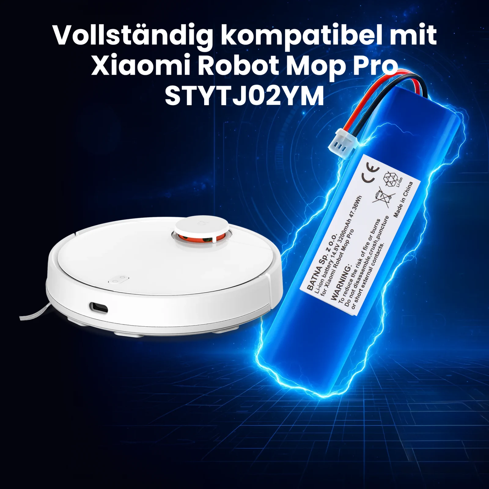ersatzbatterie f&uuml;r xiaomi roboter und links reinigungsroboter xiaomi roboter mop pro