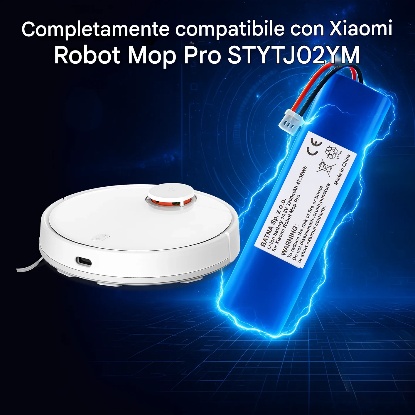 batteria di ricambio per robot xiaomi e robot di pulizia sinistra xiaomi robot mop pro