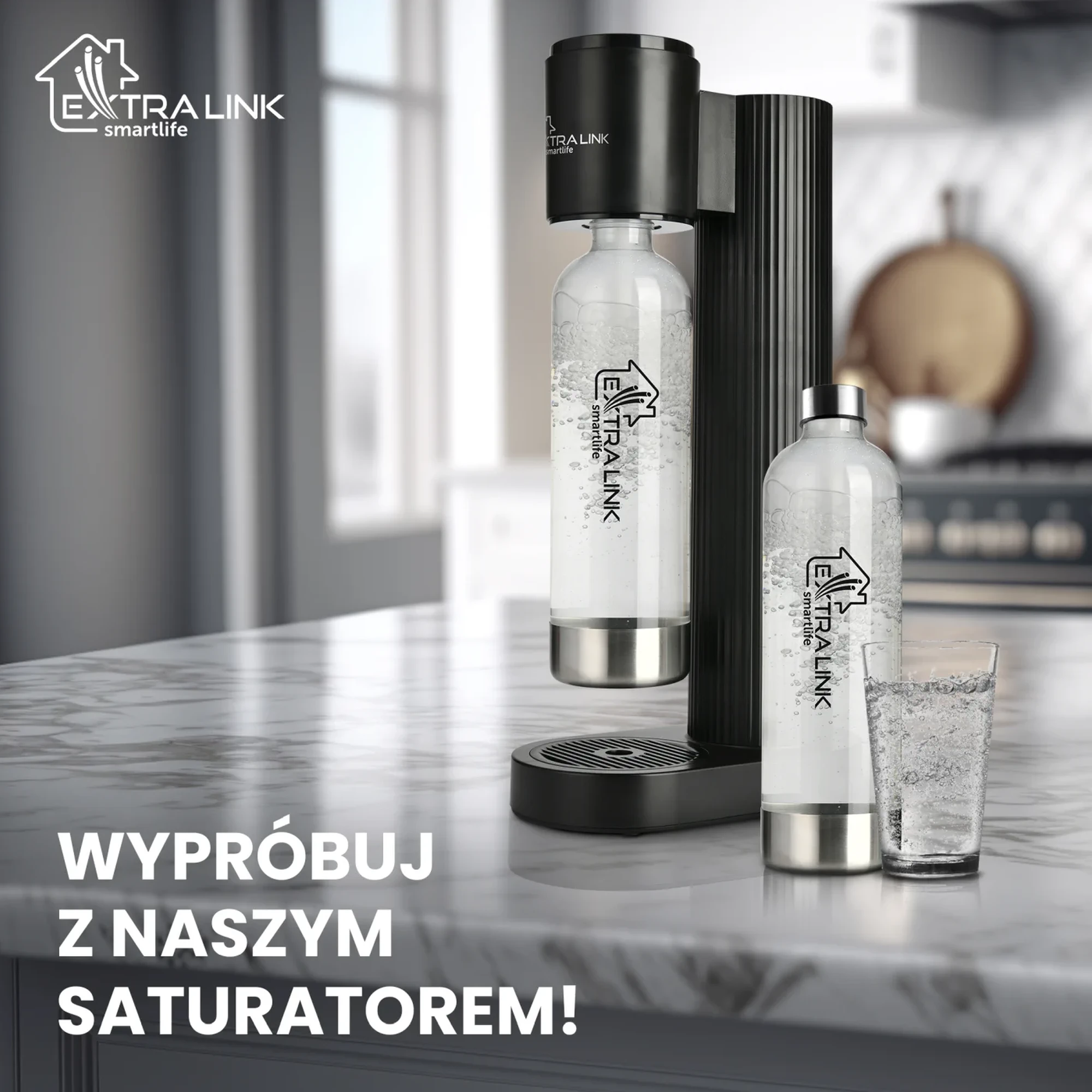Botella montada en el saturador Extralink Hydrospark