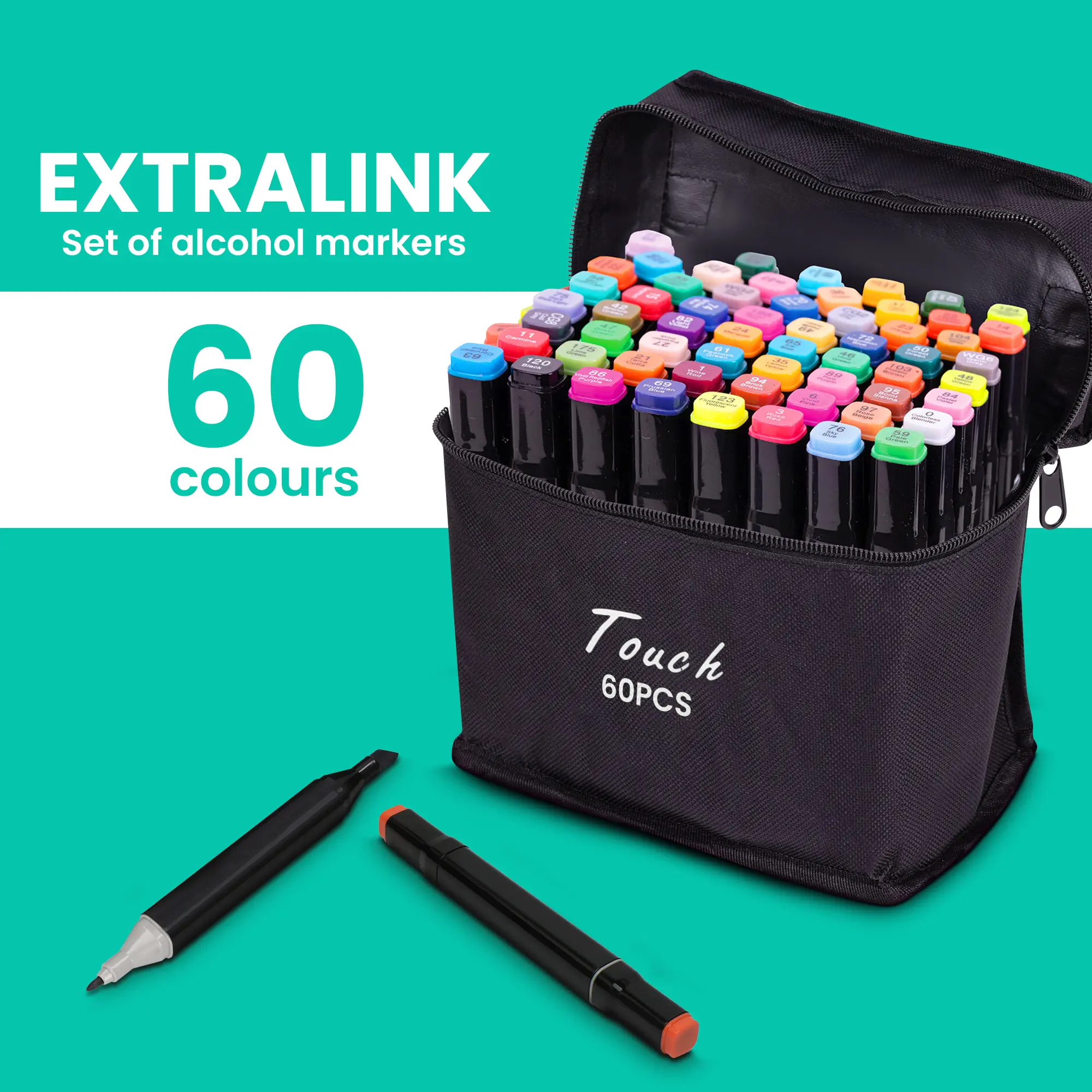 ZESTAW MARKERÓW ALKOHOLOWYCH MUFART 60SZT