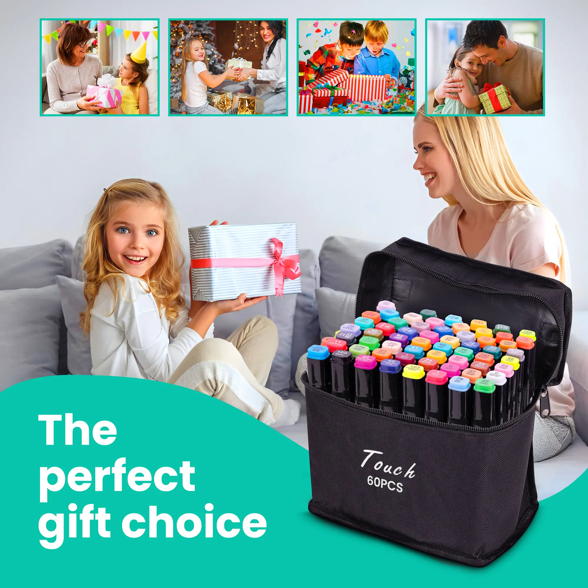 ZESTAW MARKERÓW ALKOHOLOWYCH MUFART 60SZT