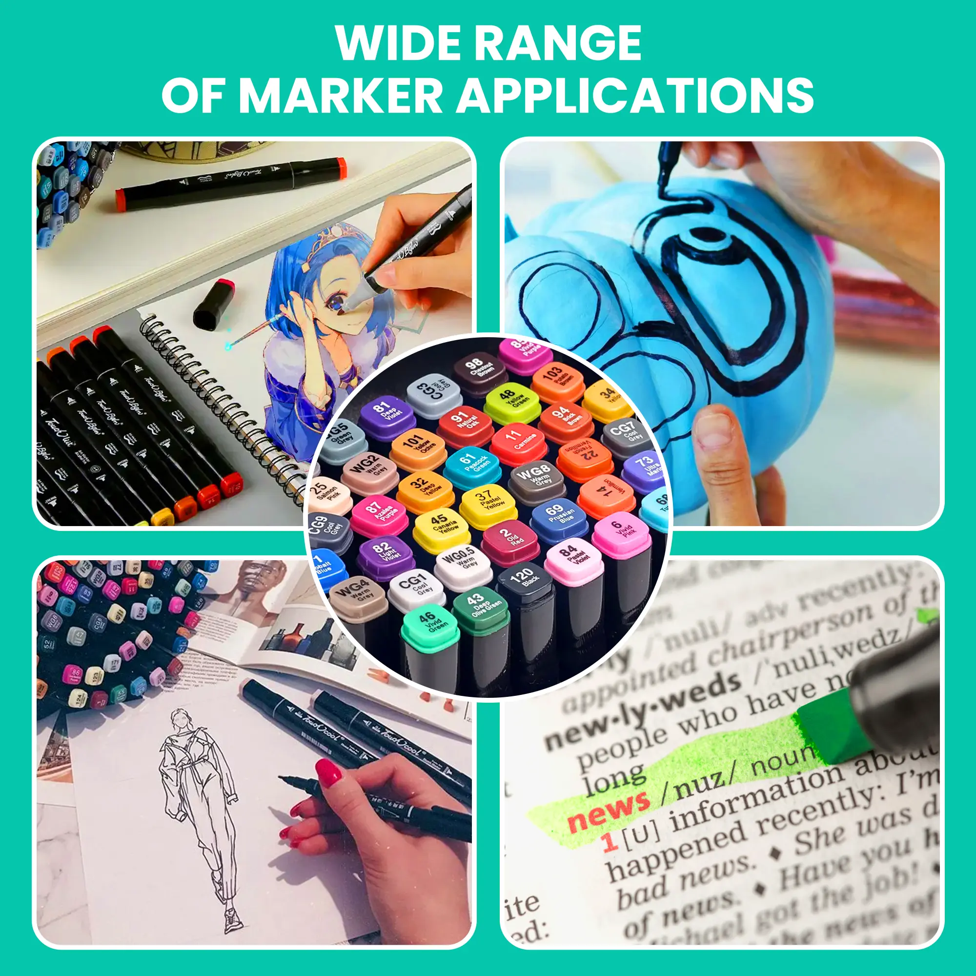 ZESTAW MARKERÓW ALKOHOLOWYCH MUFART 168SZT