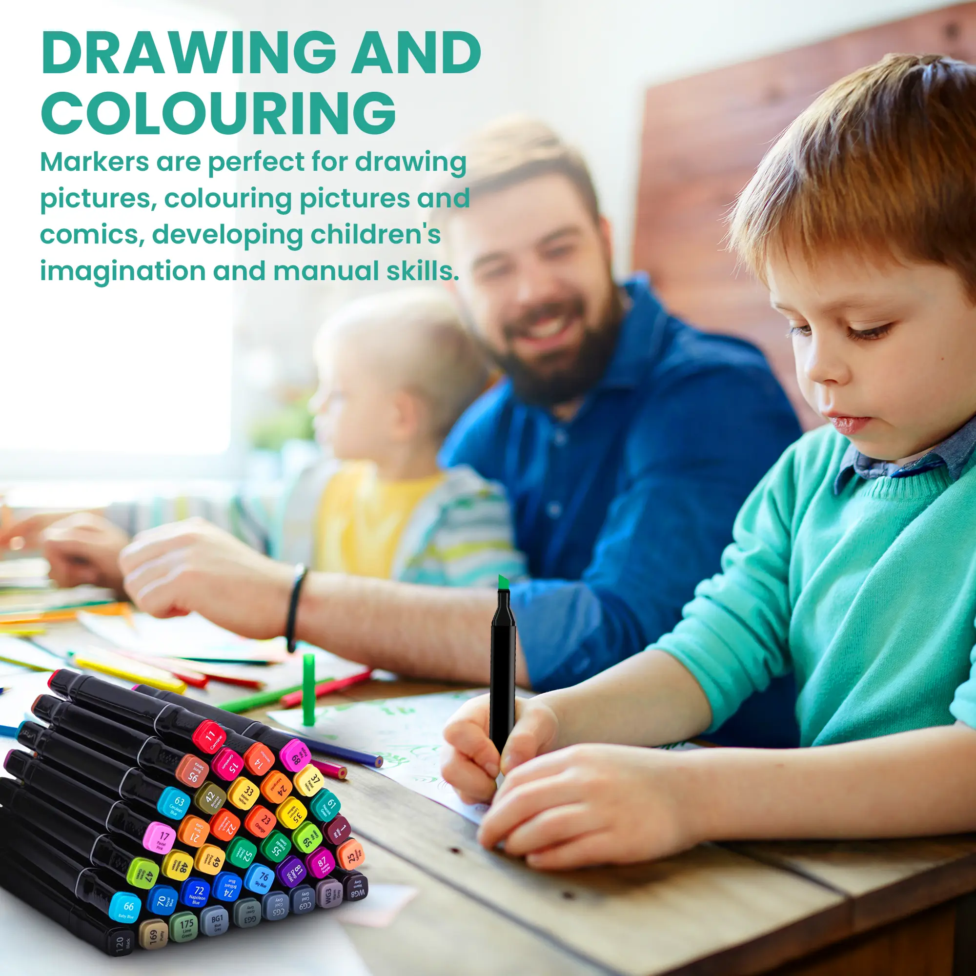 ZESTAW MARKERÓW ALKOHOLOWYCH MUFART 168SZT