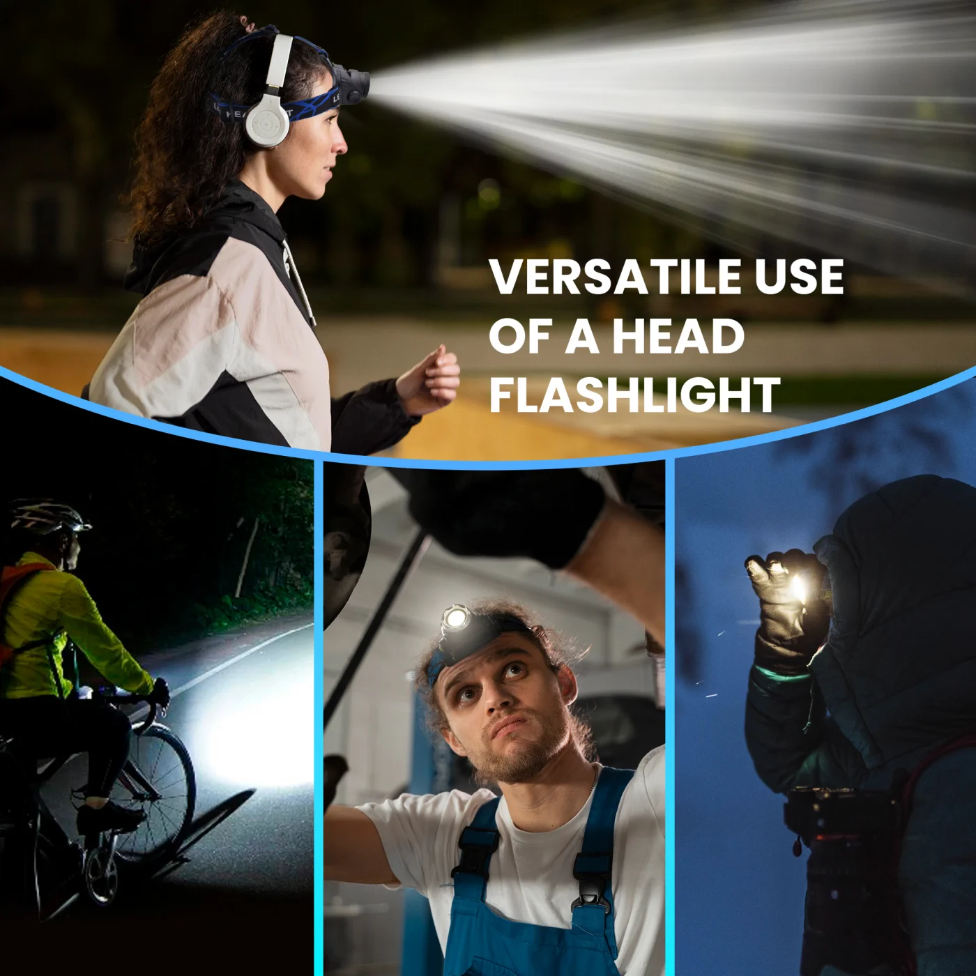 EXTRALINK SMARTLIFE HEADLIGHT LED TORCH EFL-057 CURLS USB-PORT