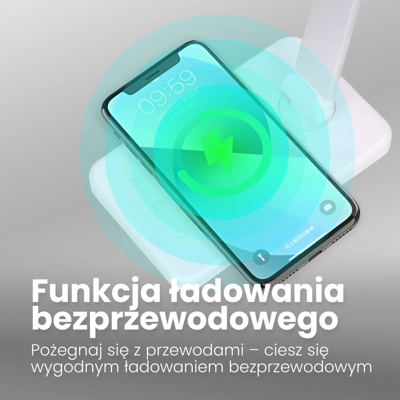 Górna część lampki Extralink Smart Life z miejscem do ładowania
