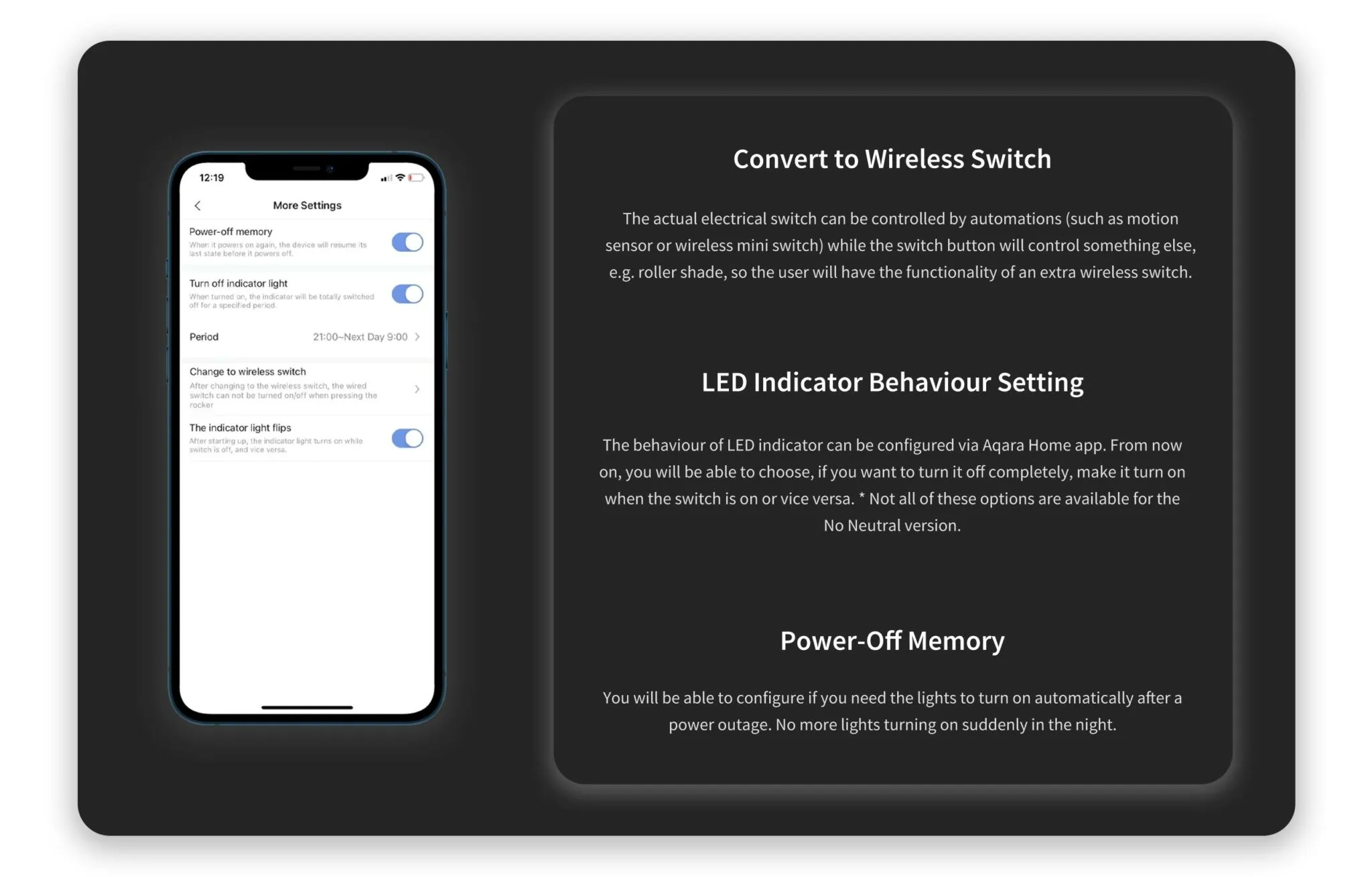 AQARA SMART WALL SWITCH H1 GREY (WITH NEUTRAL, DOUBLE ROCKER)